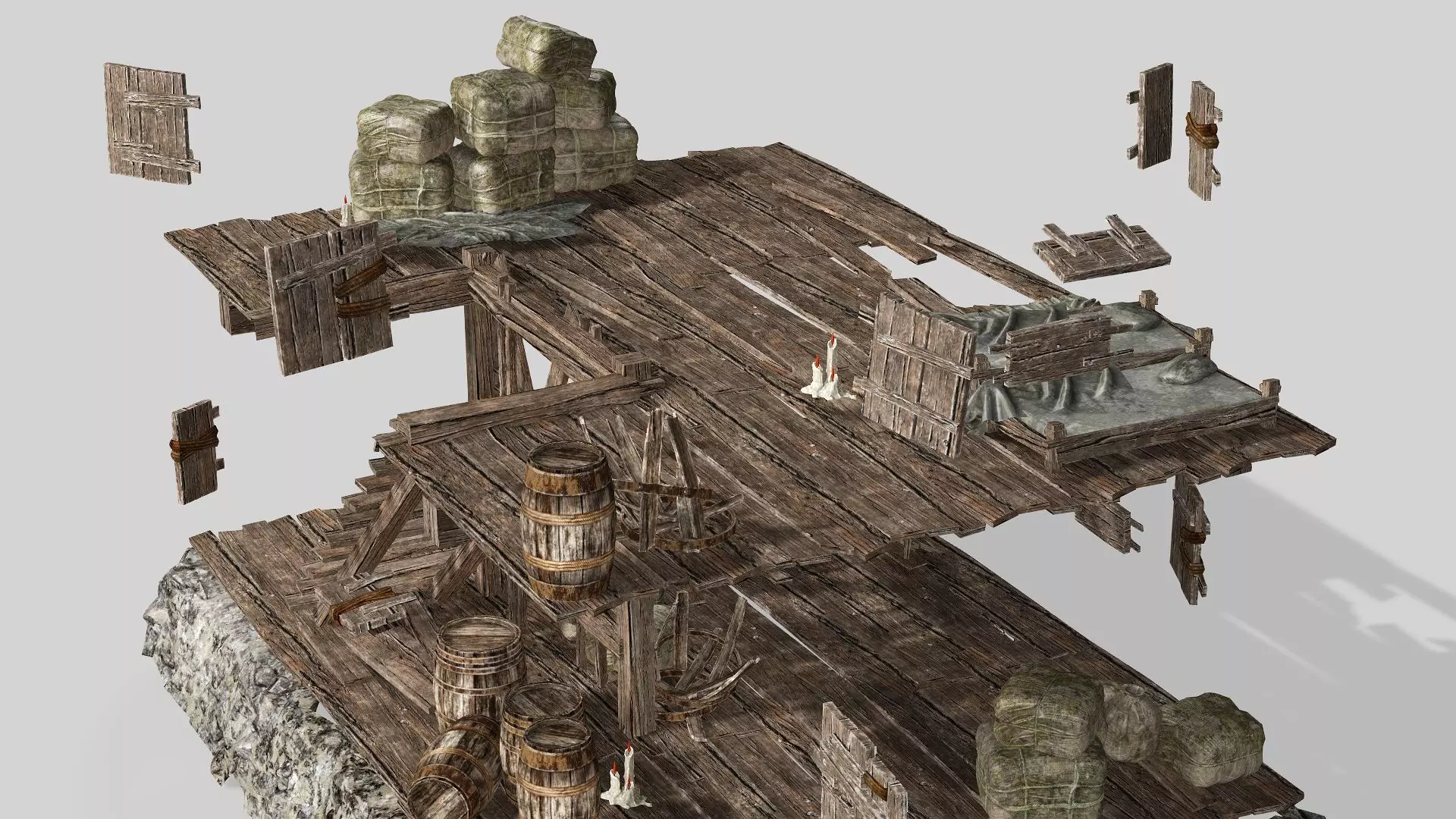 Thatch Hut House 04 For Games and Films 3D Model Low-poly 3D model_6