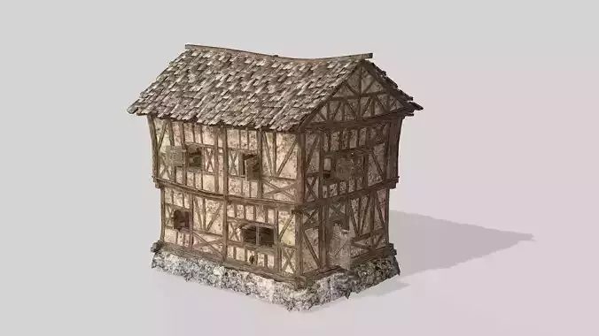 Thatch Hut House 04 For Games and Films 3D Model