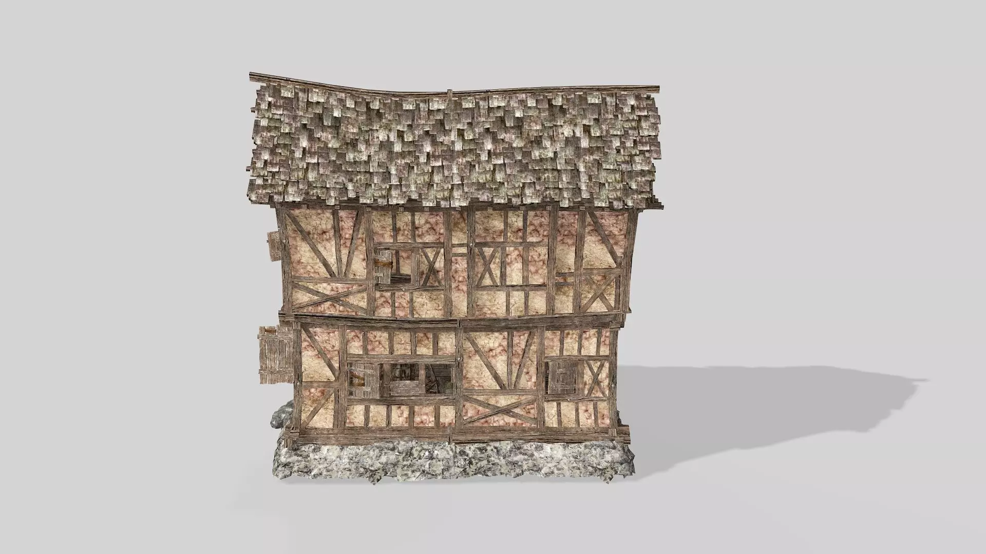 Thatch Hut House 04 For Games and Films 3D Model Low-poly 3D model_3