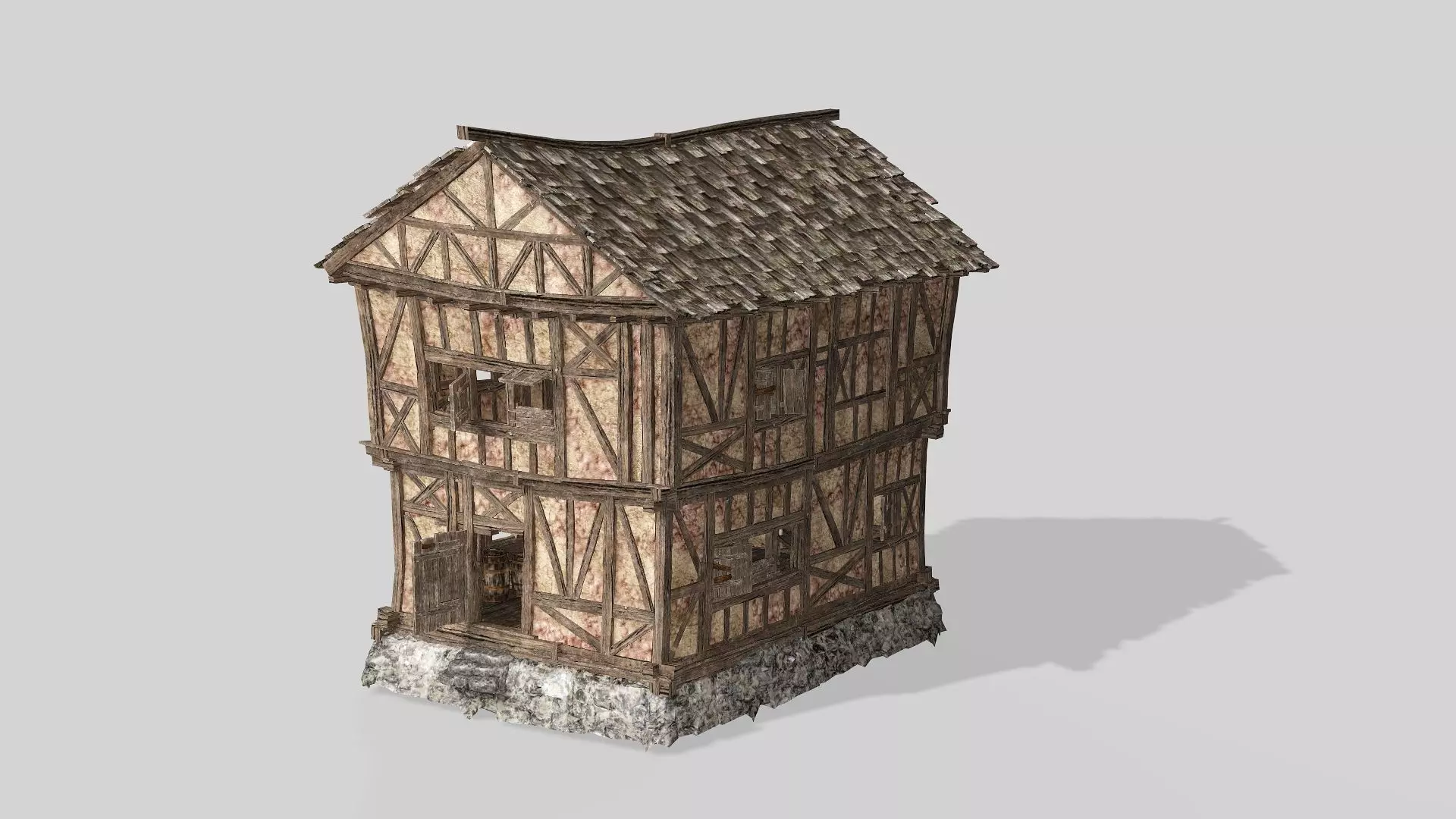 Thatch Hut House 04 For Games and Films 3D Model Low-poly 3D model_4