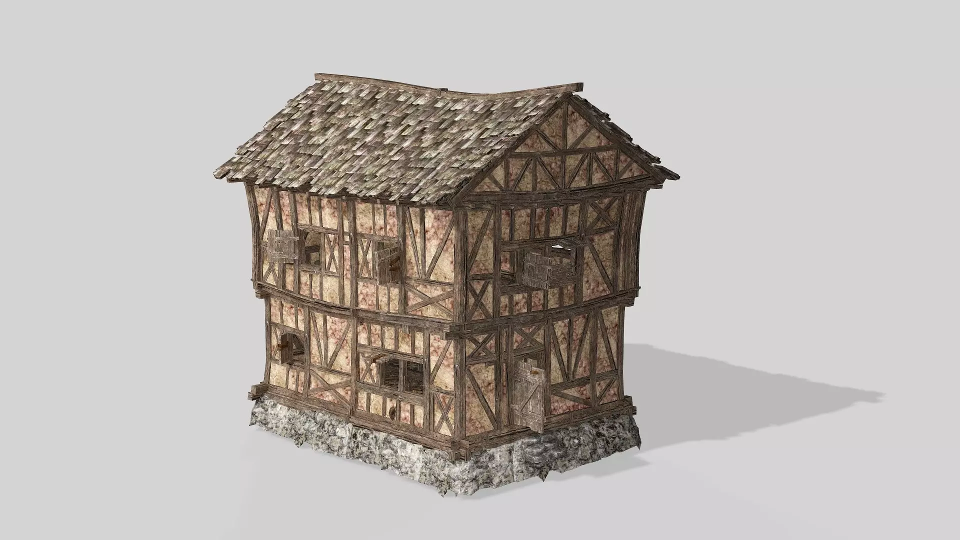 Thatch Hut House 04 For Games and Films 3D Model Low-poly 3D model_1