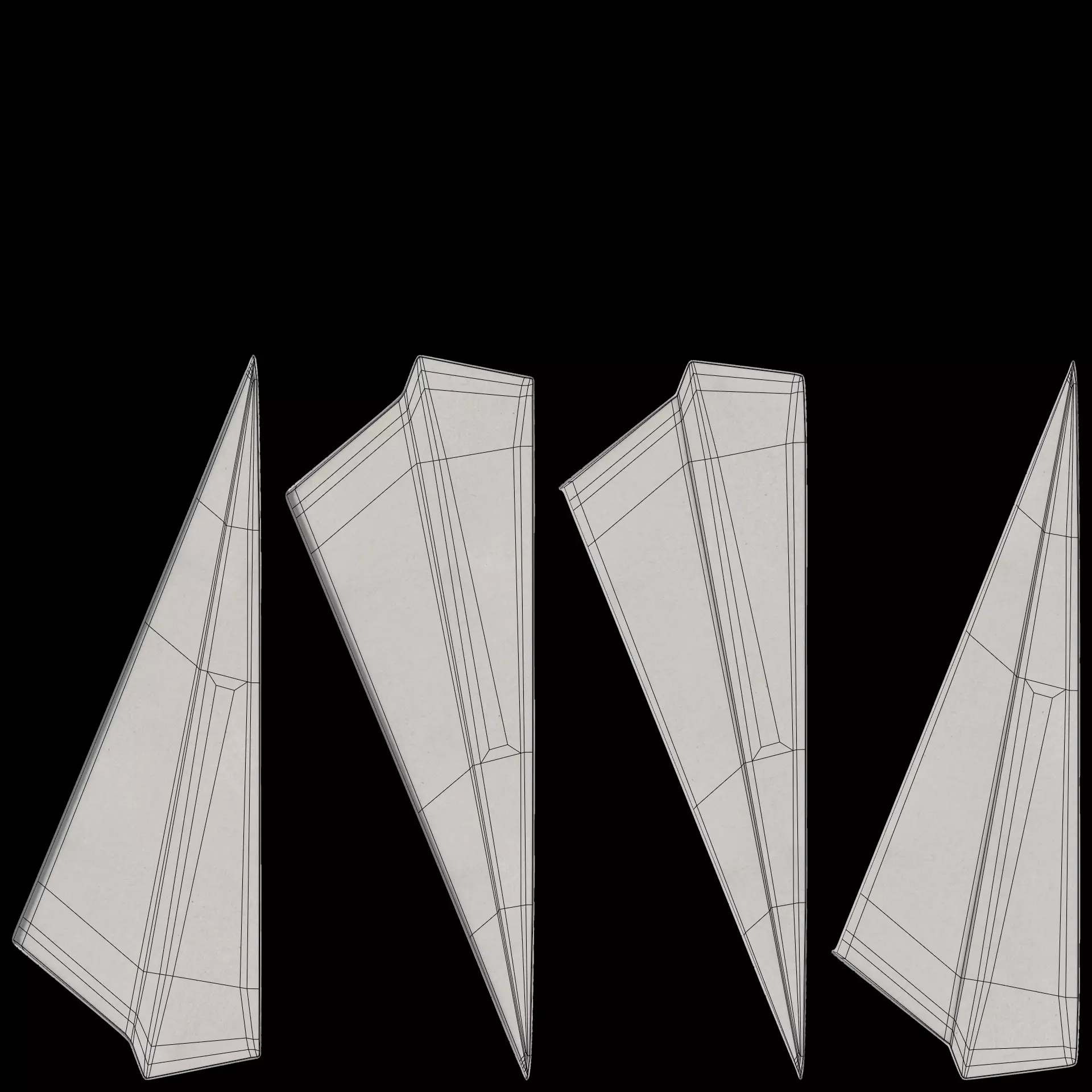 Paper Plane V1 Low-poly 3D model_7