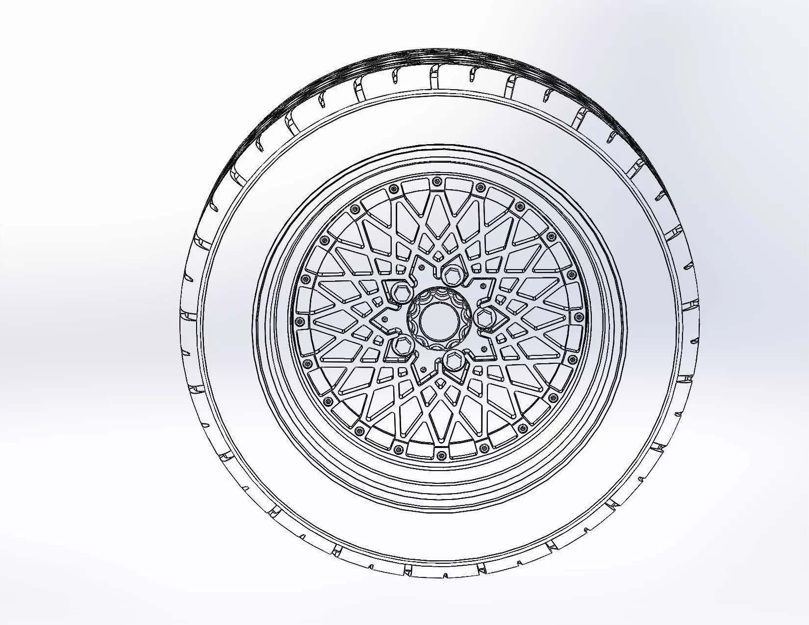 Wheel BBS RS 17inch for scale model 3D print model_9