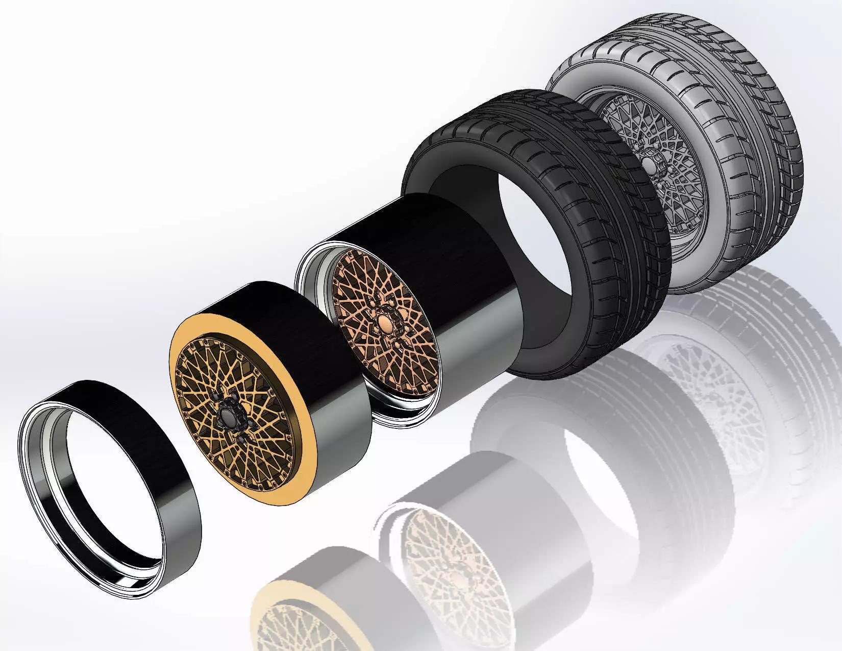 Wheel BBS RS 17inch for scale model 3D print model_10