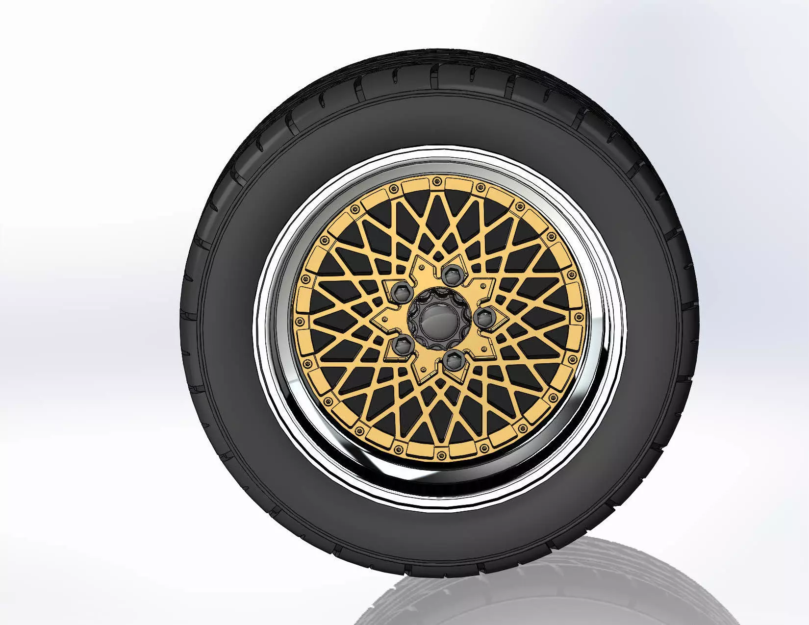 Wheel BBS RS 17inch for scale model 3D print model_8