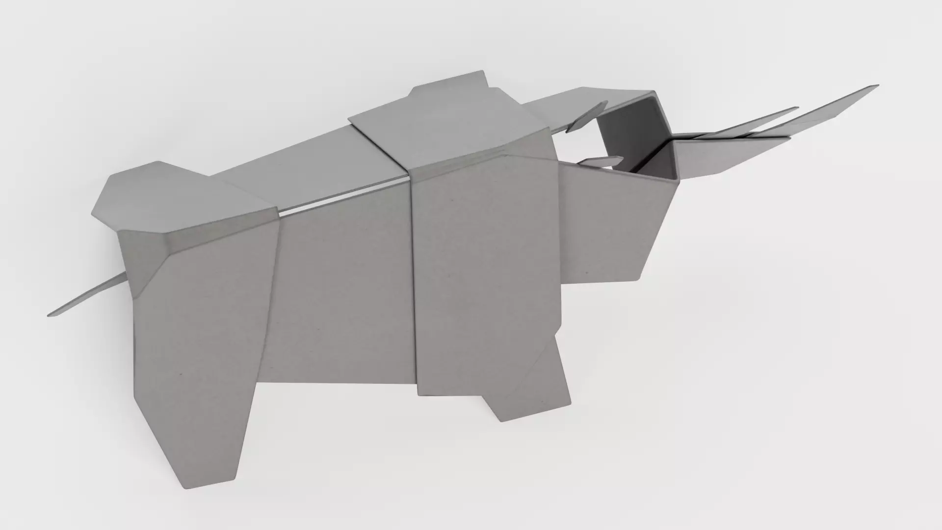 Paper Rhino Low-poly 3D model_6
