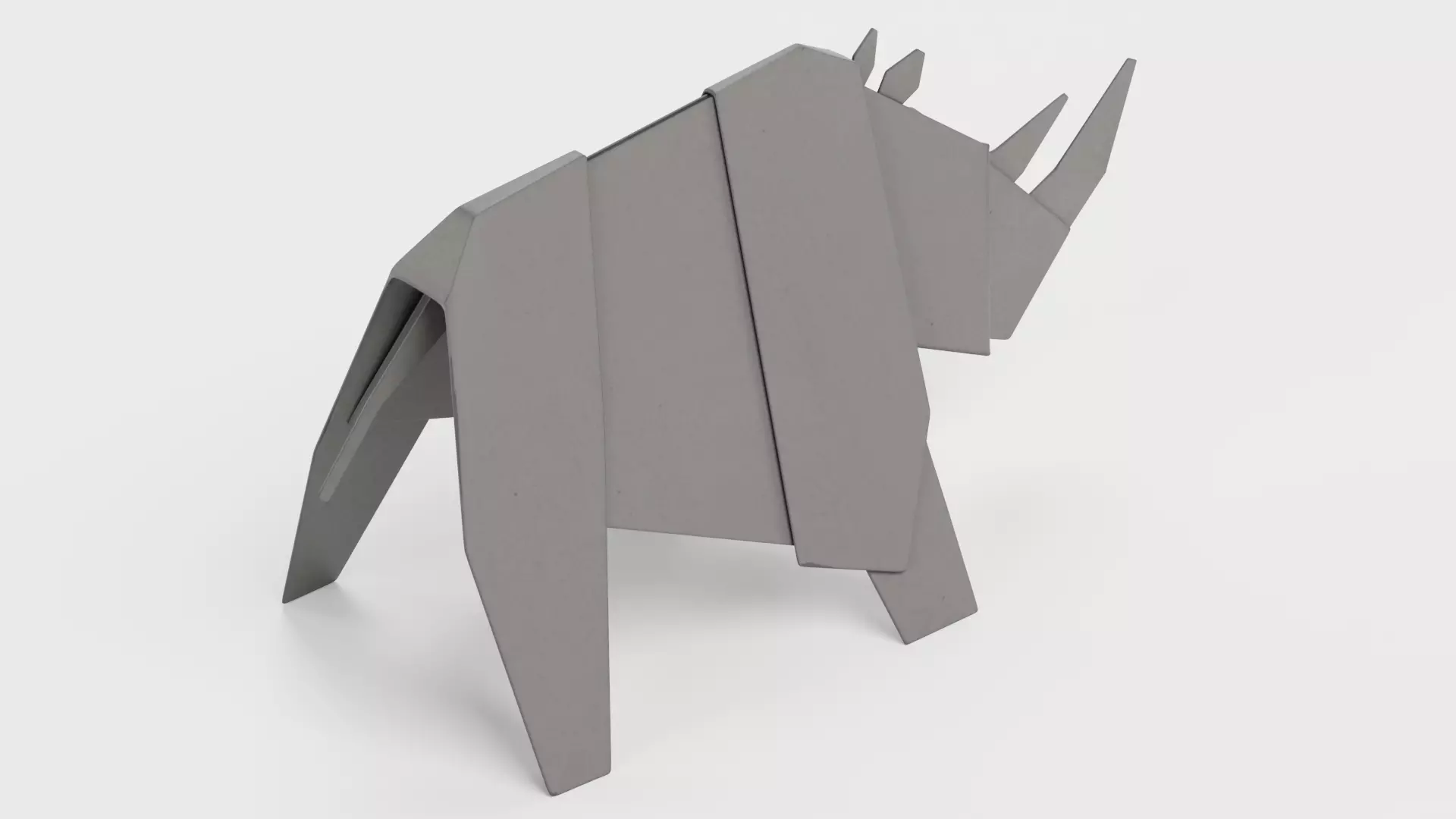 Paper Rhino Low-poly 3D model_5
