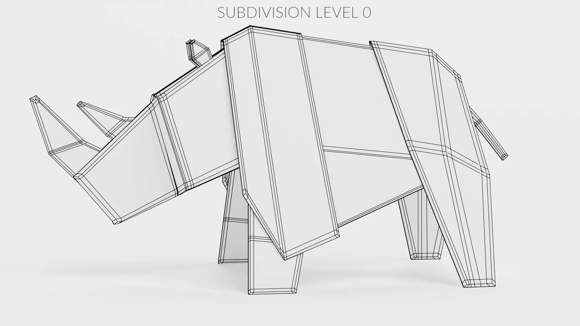 Paper Rhino Low-poly 3D model_8