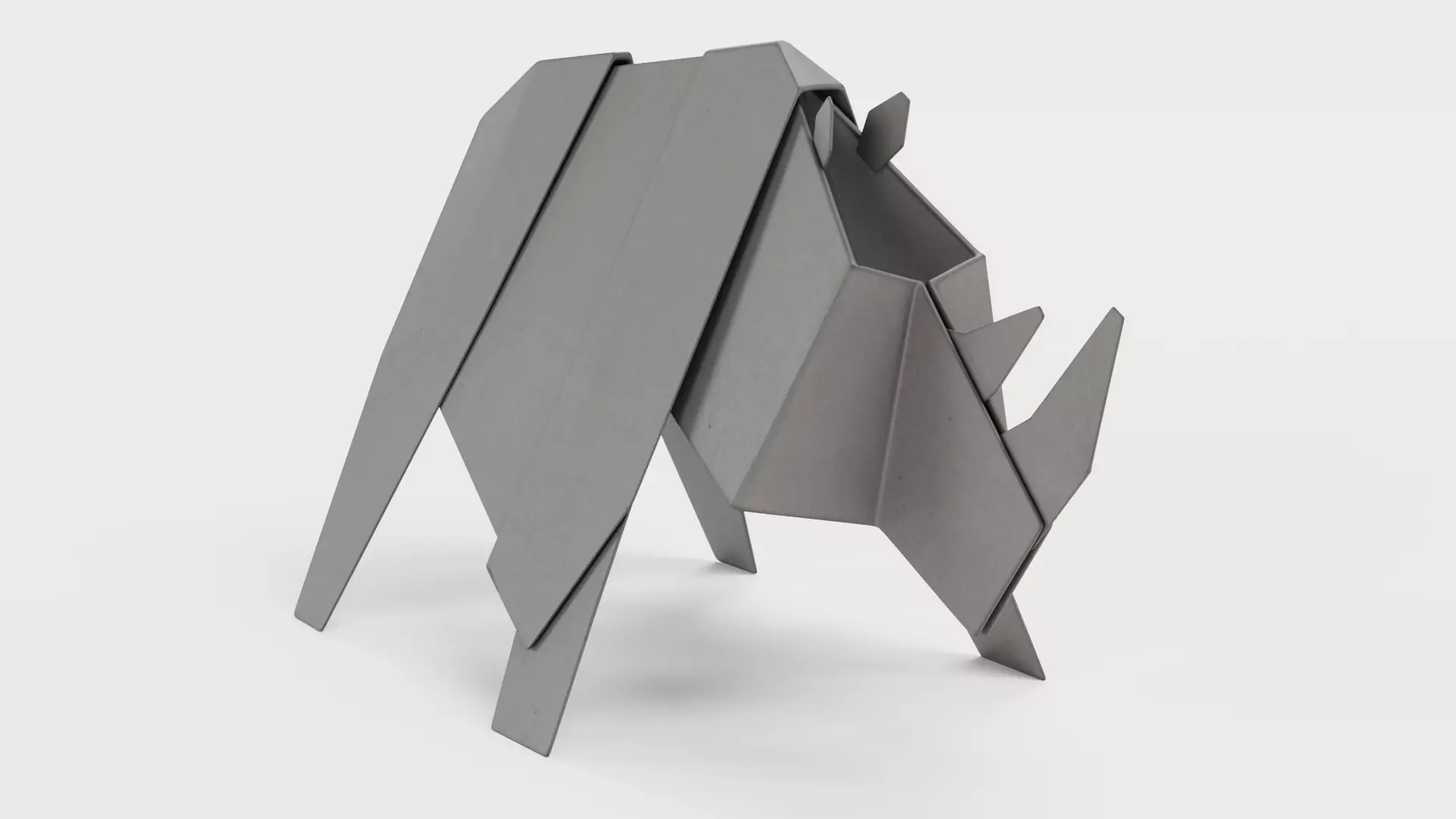 Paper Rhino Low-poly 3D model_3