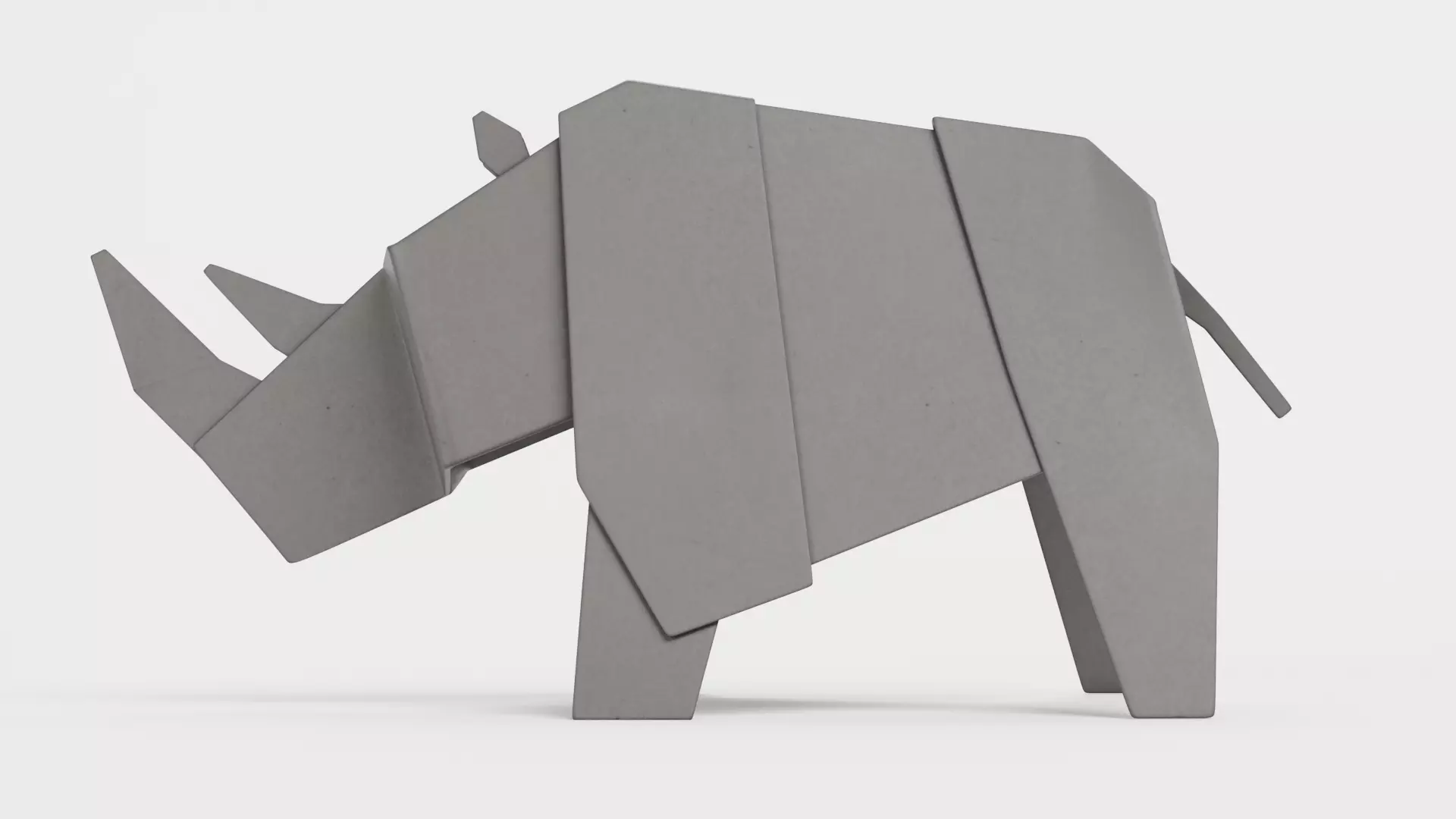 Paper Rhino Low-poly 3D model_1
