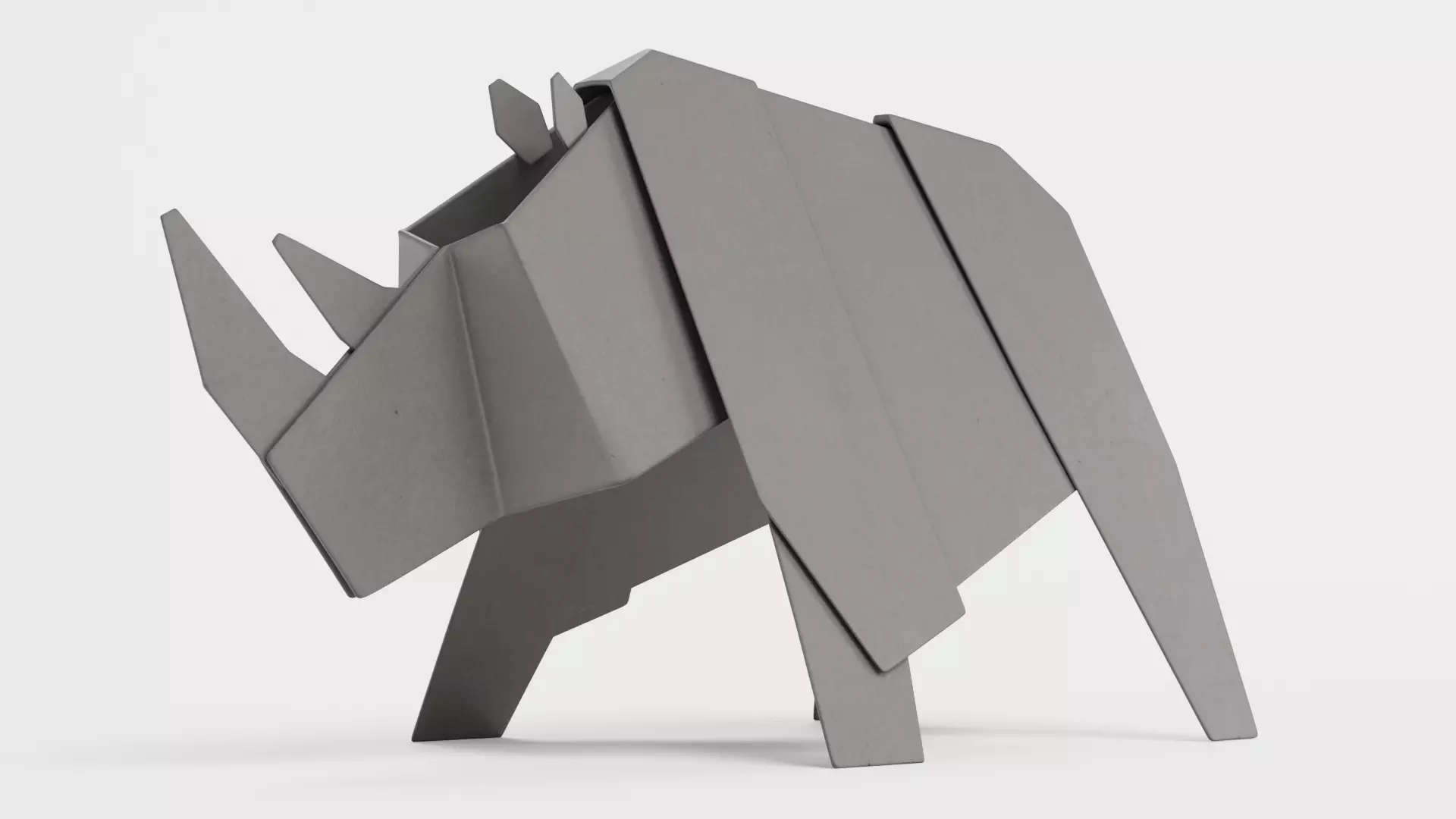 Paper Rhino Low-poly 3D model_2