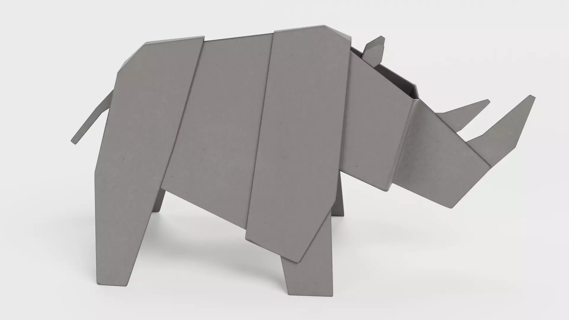 Paper Rhino Low-poly 3D model_4