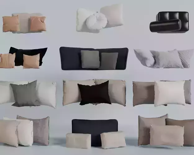 Cushion Pack  30 more Realistic Sofa e Chair Pillows Fabric