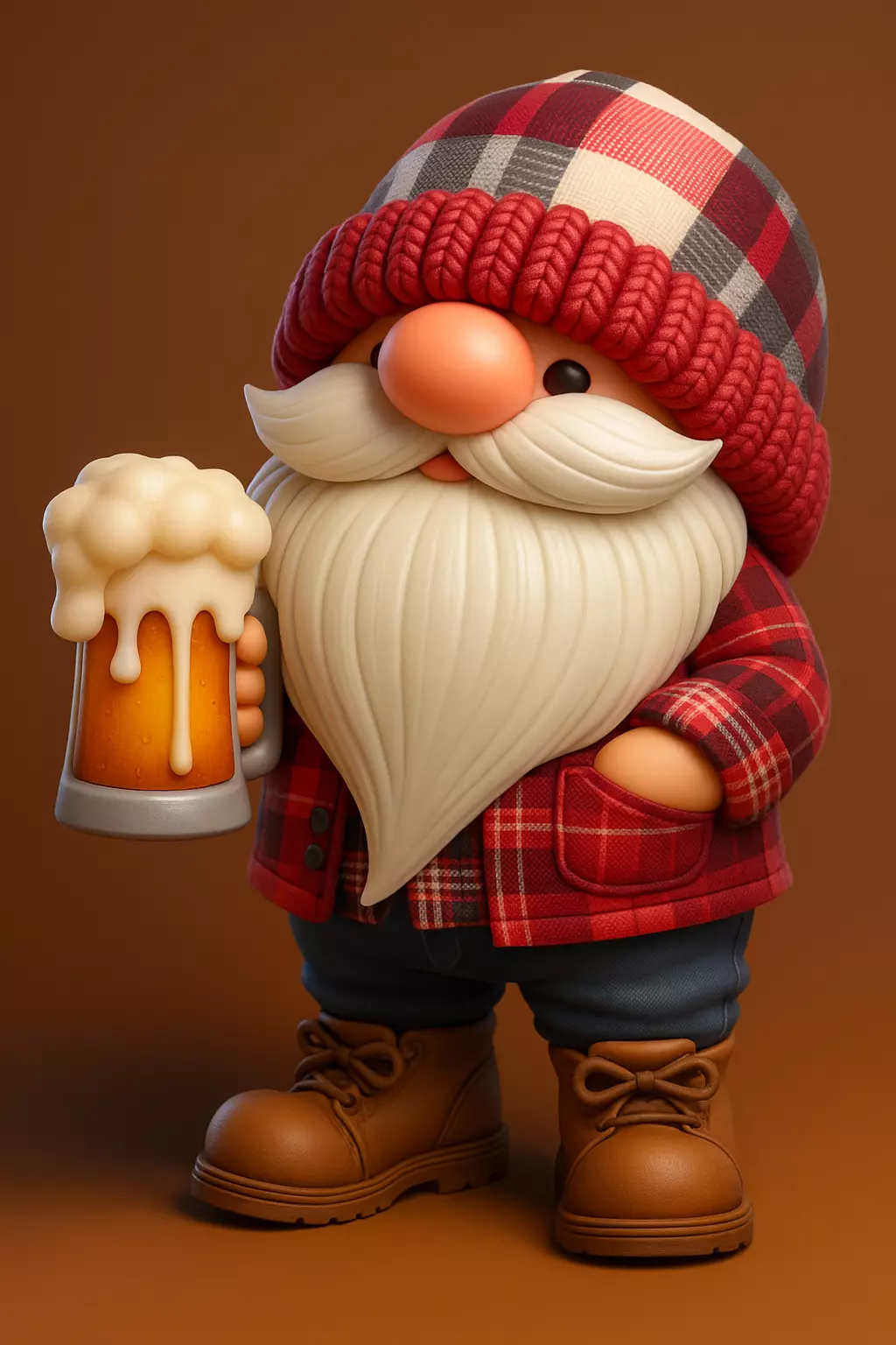 Holiday Drinking Gnome 3D print model_0