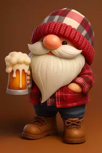 Holiday Drinking Gnome 3D print model