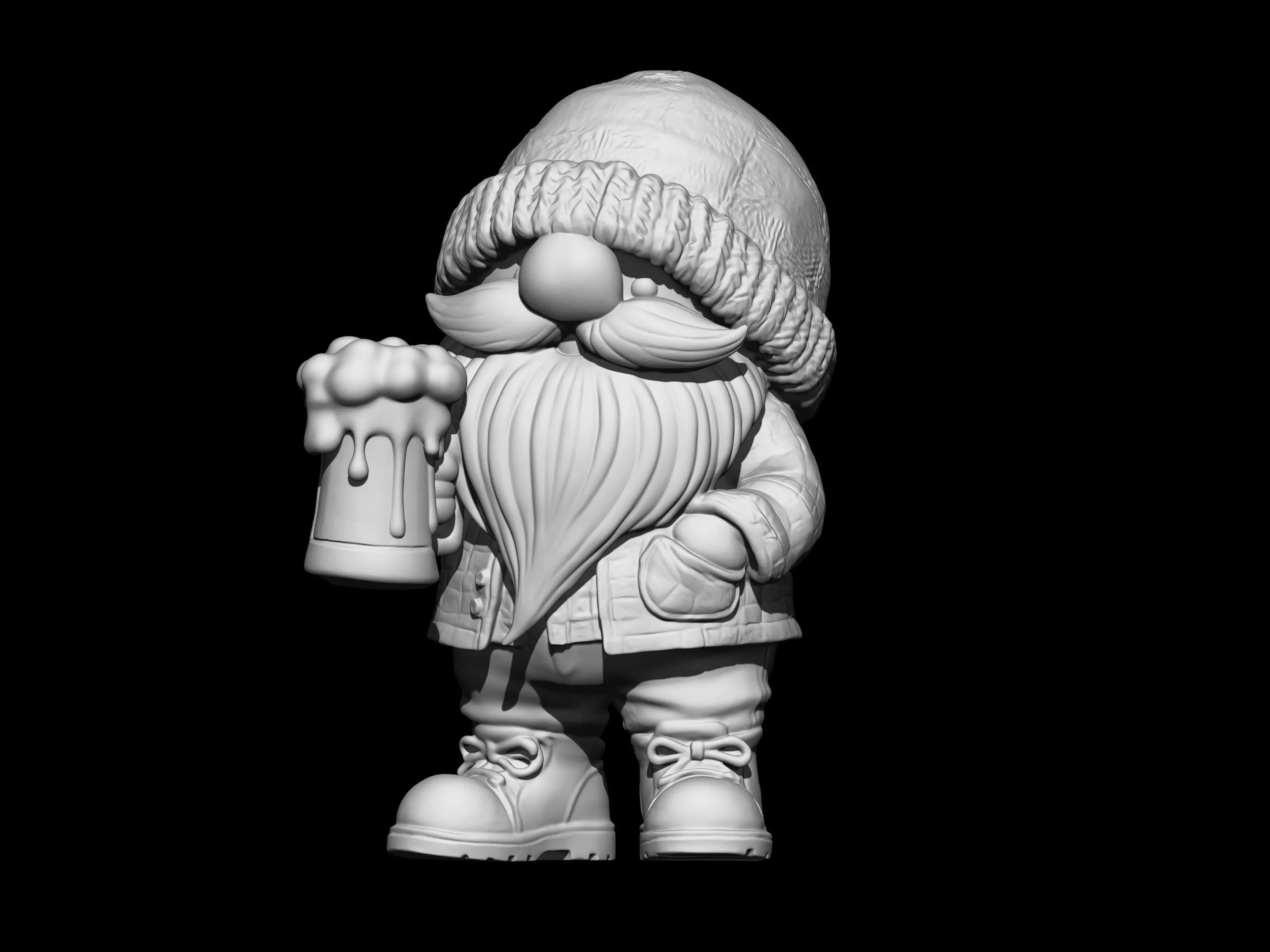 Holiday Drinking Gnome 3D print model_1