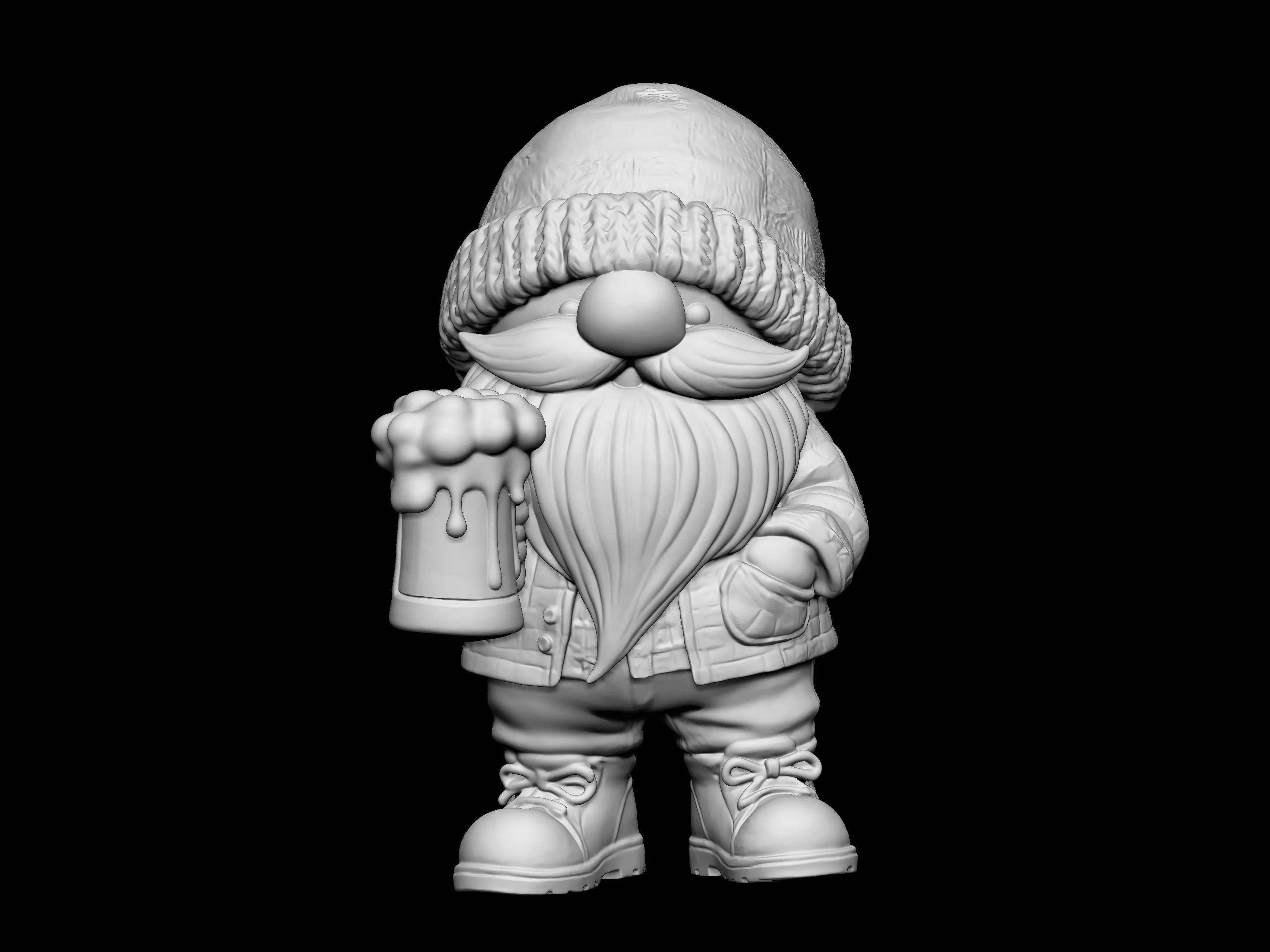 Holiday Drinking Gnome 3D print model_3