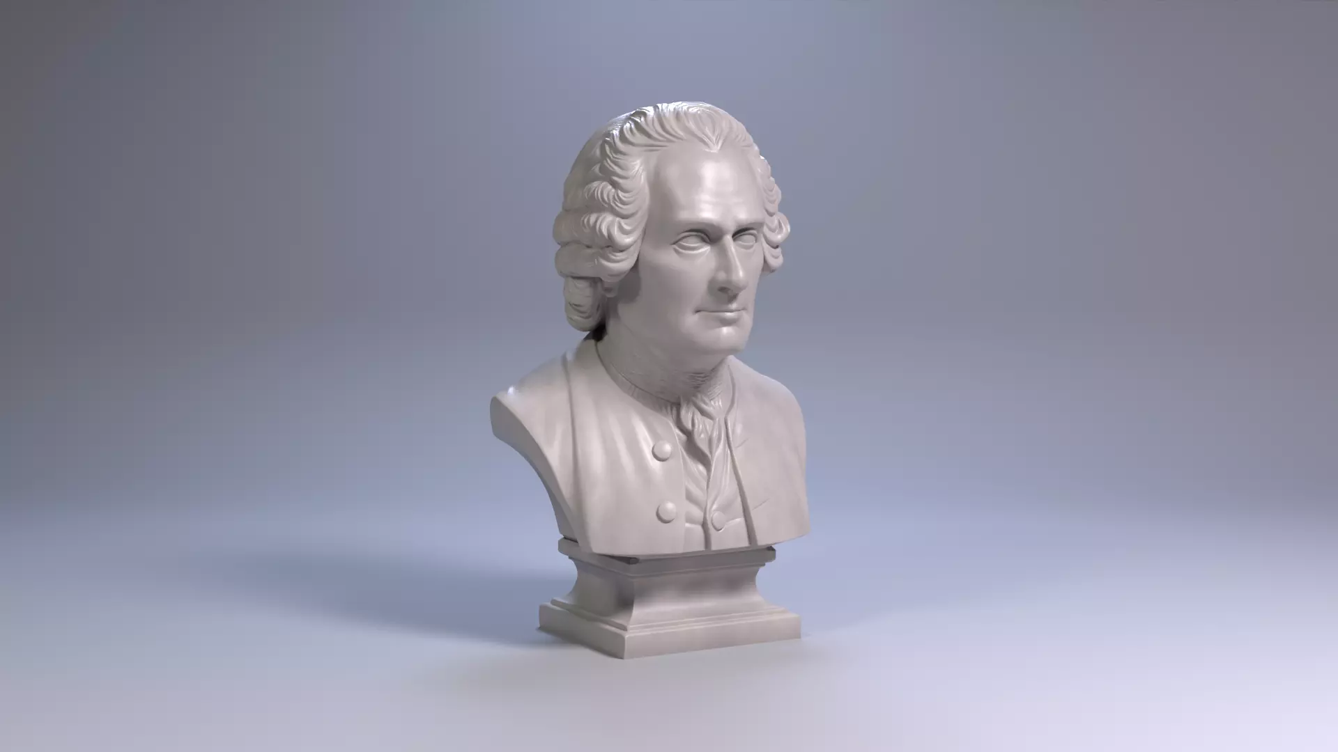 Jean Jacques Rousseau Bust 3D Printable STL File 3D print model_22