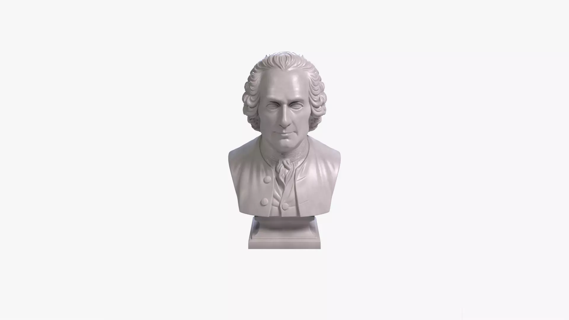 Jean Jacques Rousseau Bust 3D Printable STL File 3D print model_0