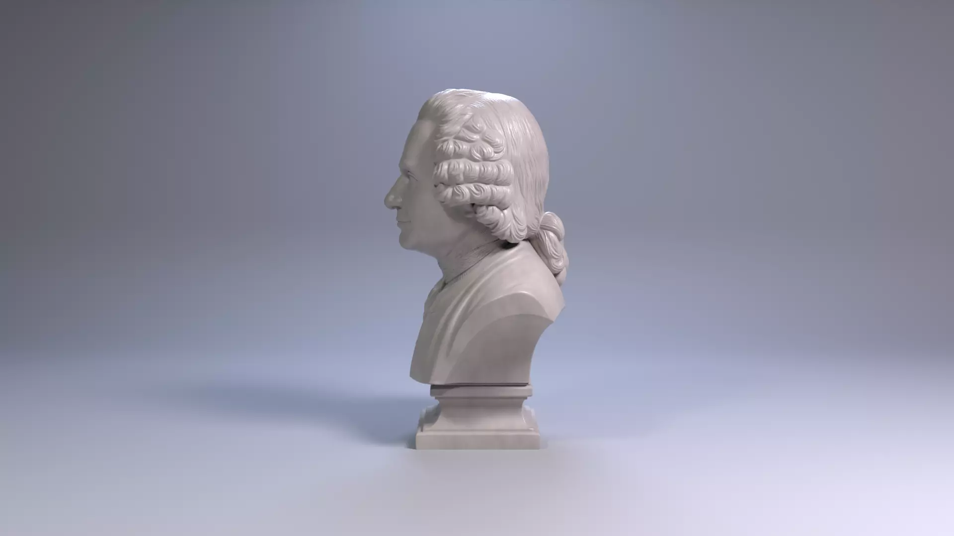 Jean Jacques Rousseau Bust 3D Printable STL File 3D print model_3