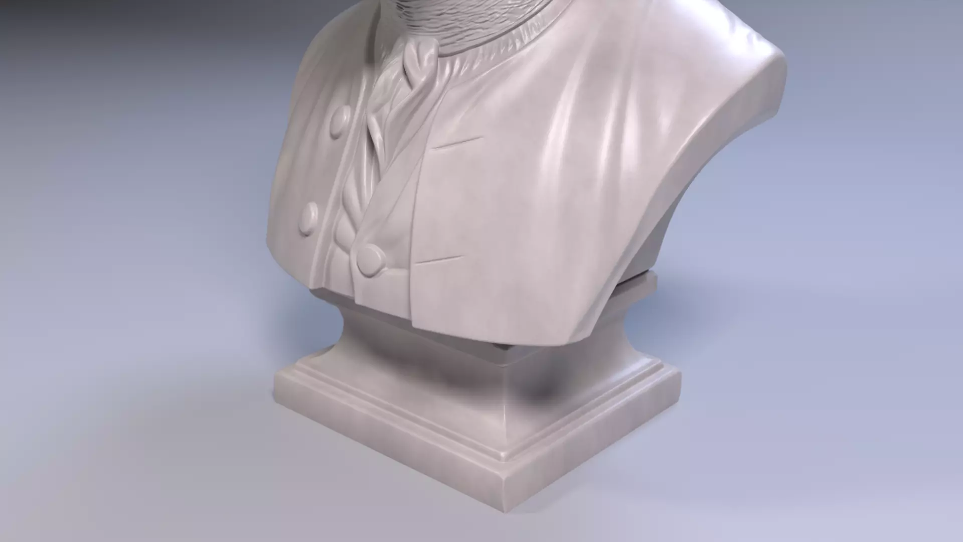 Jean Jacques Rousseau Bust 3D Printable STL File 3D print model_10