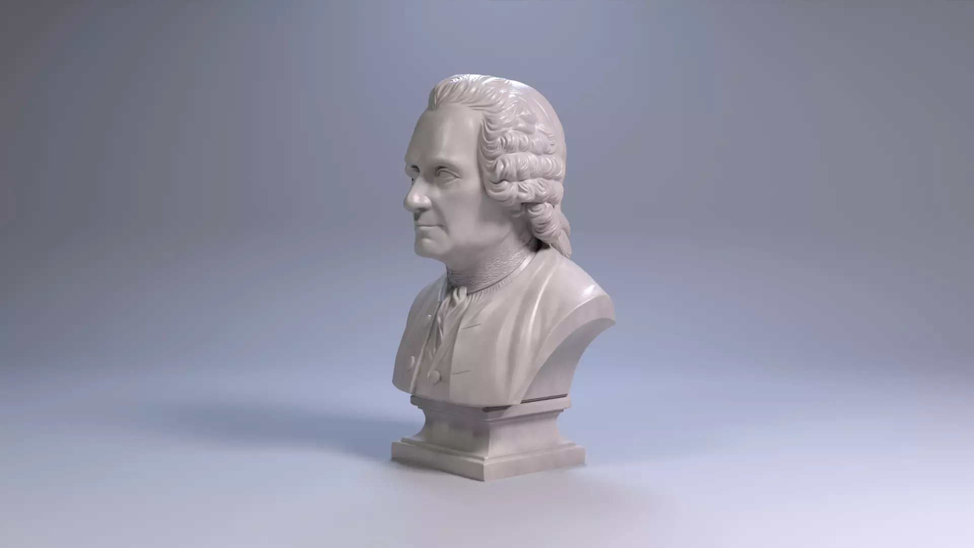 Jean Jacques Rousseau Bust 3D Printable STL File 3D print model_15