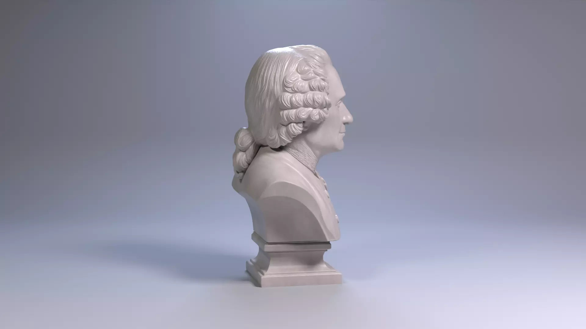Jean Jacques Rousseau Bust 3D Printable STL File 3D print model_20