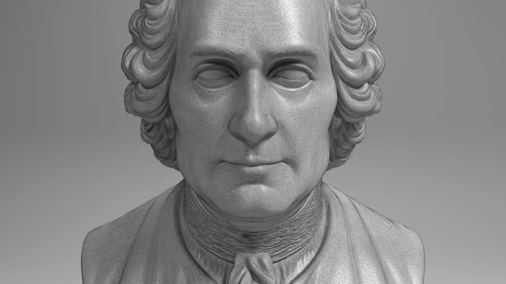 Jean Jacques Rousseau Bust 3D Printable STL File 3D print model_12