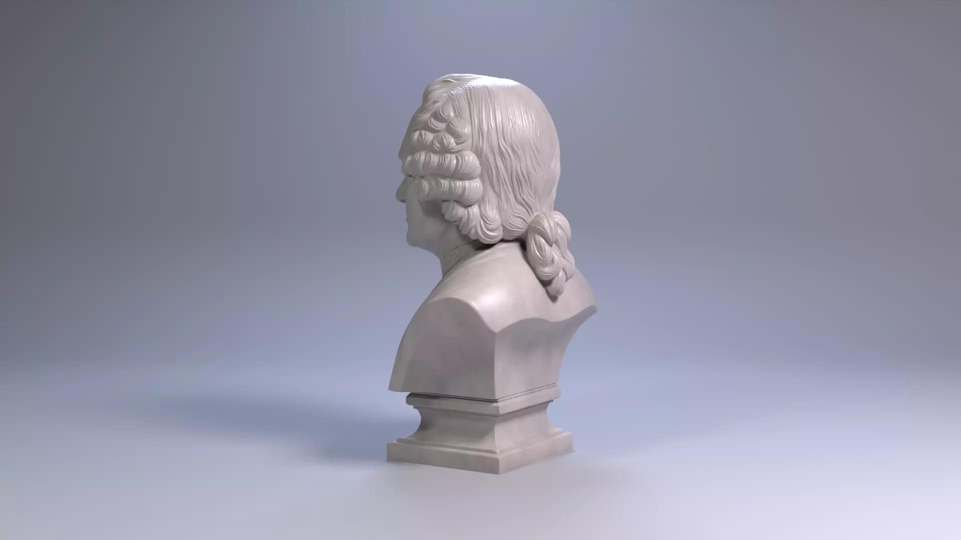 Jean Jacques Rousseau Bust 3D Printable STL File 3D print model_17