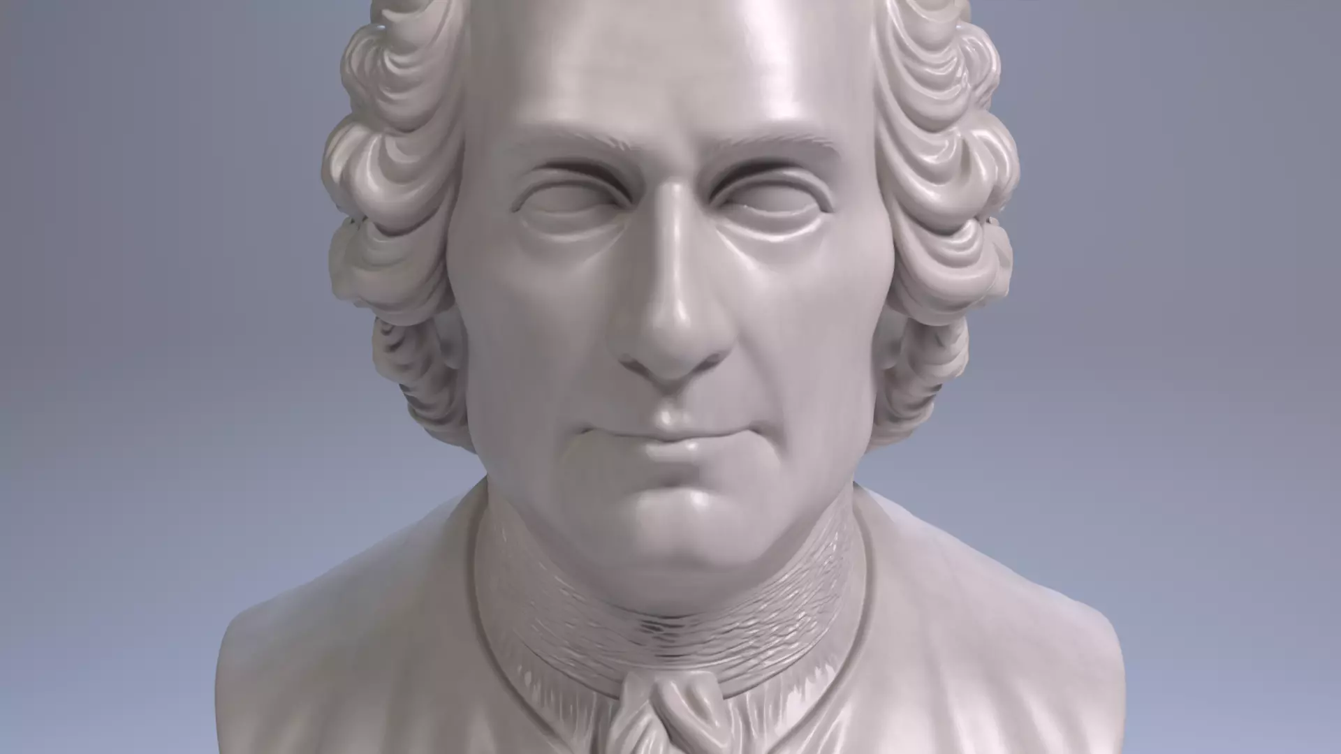 Jean Jacques Rousseau Bust 3D Printable STL File 3D print model_9