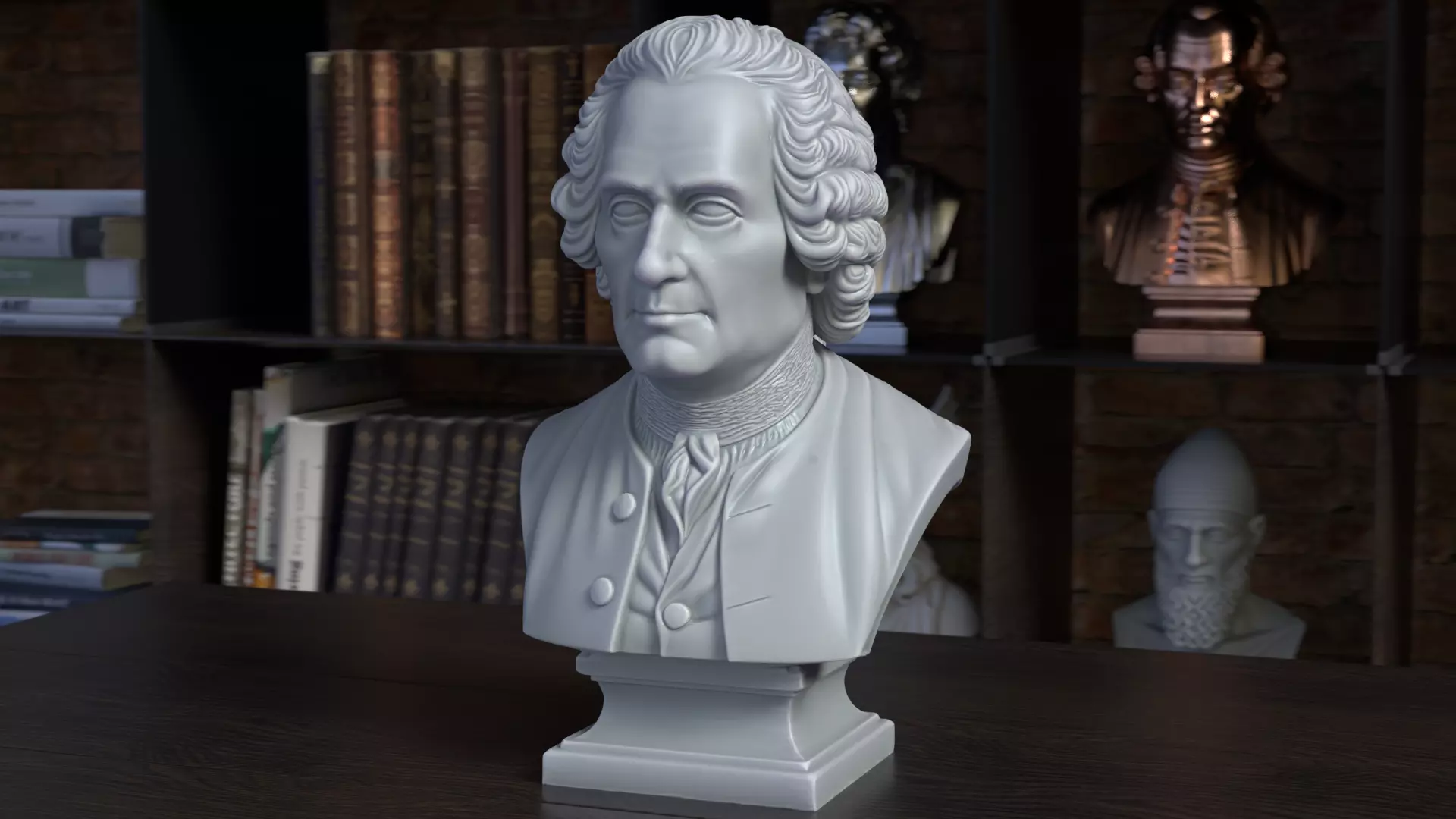 Jean Jacques Rousseau Bust 3D Printable STL File 3D print model
