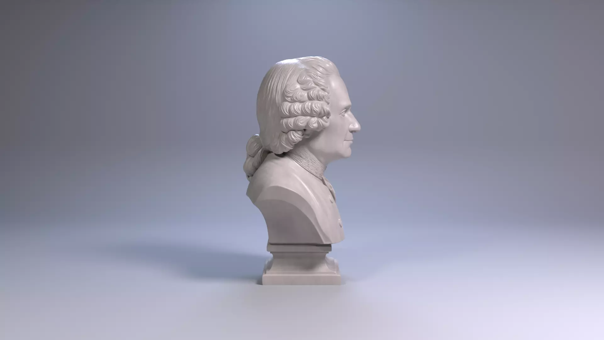 Jean Jacques Rousseau Bust 3D Printable STL File 3D print model_5