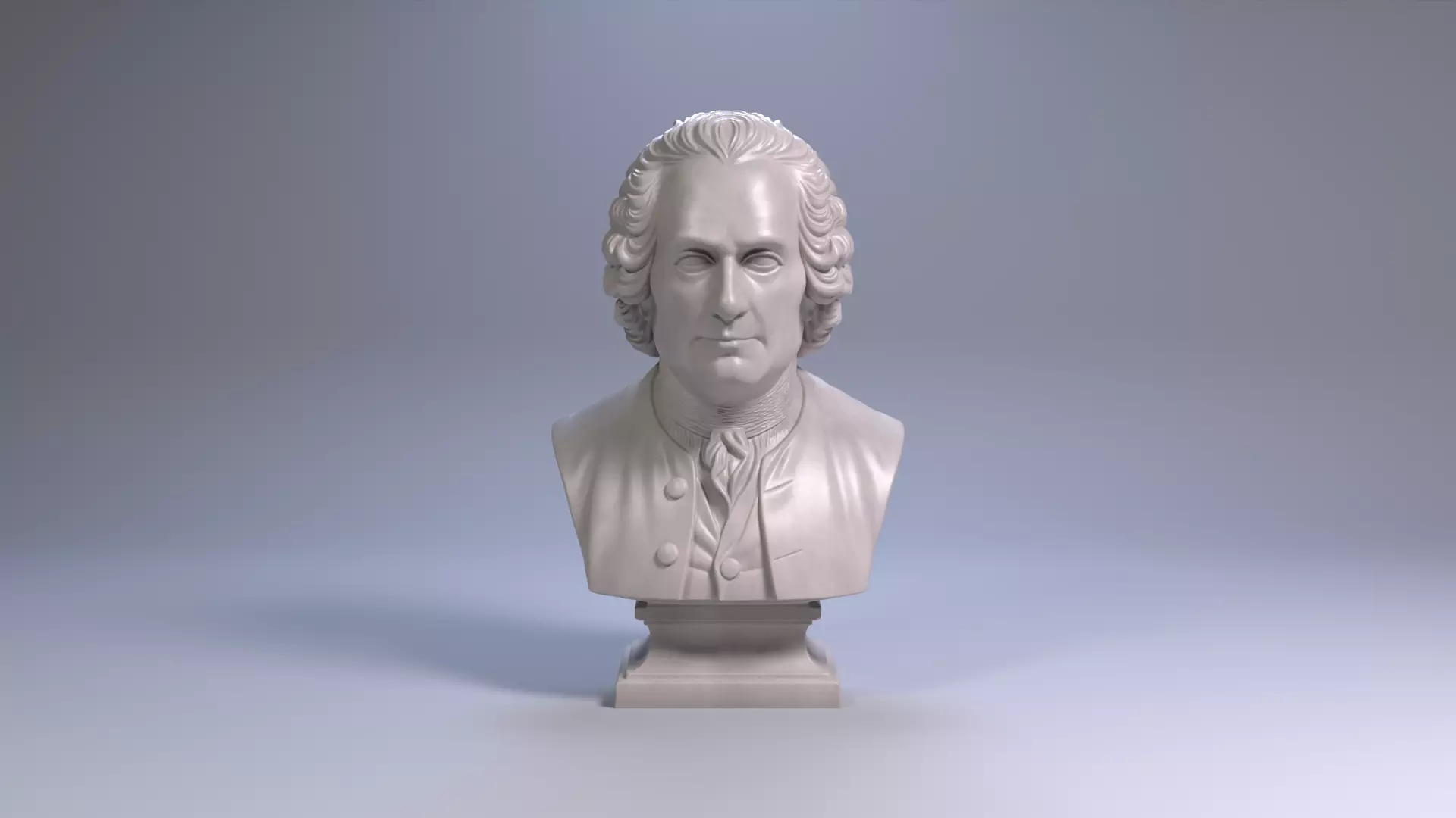 Jean Jacques Rousseau Bust 3D Printable STL File 3D print model_24