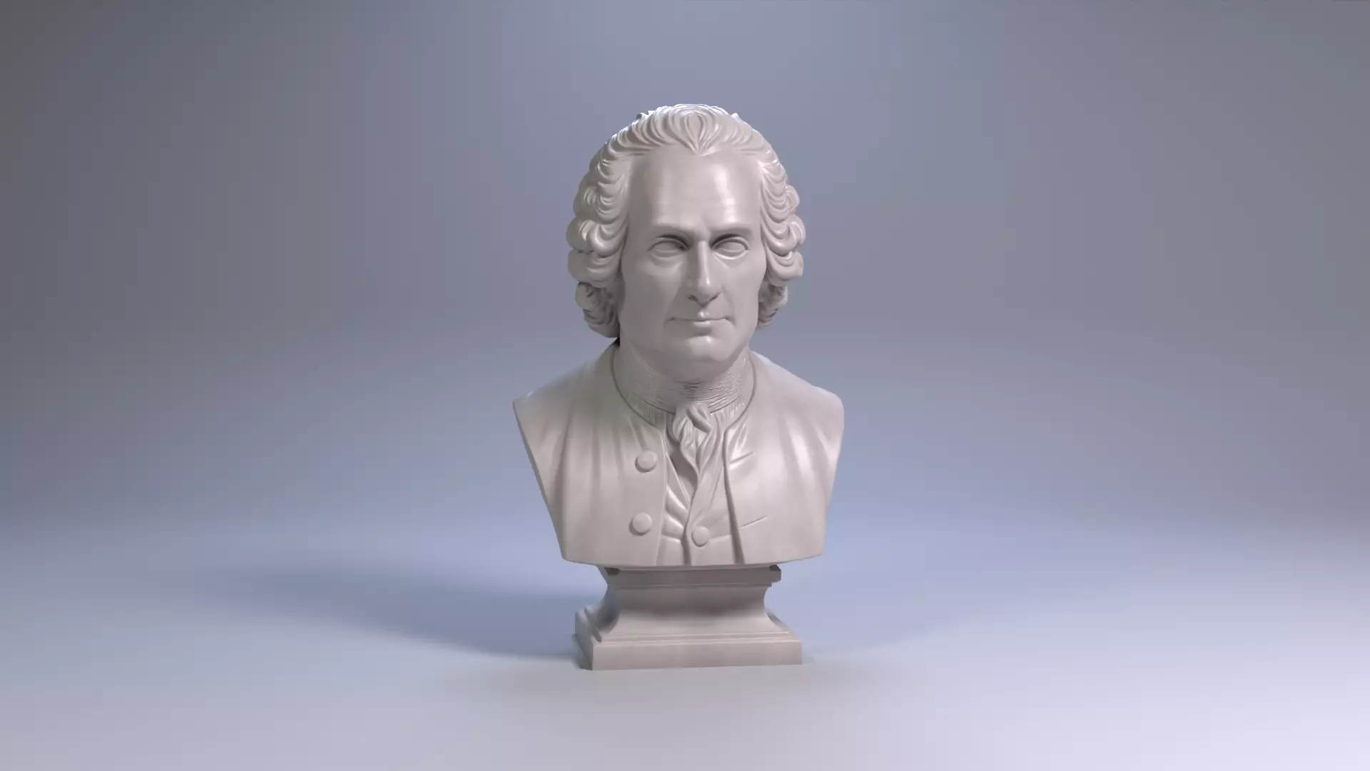 Jean Jacques Rousseau Bust 3D Printable STL File 3D print model_23