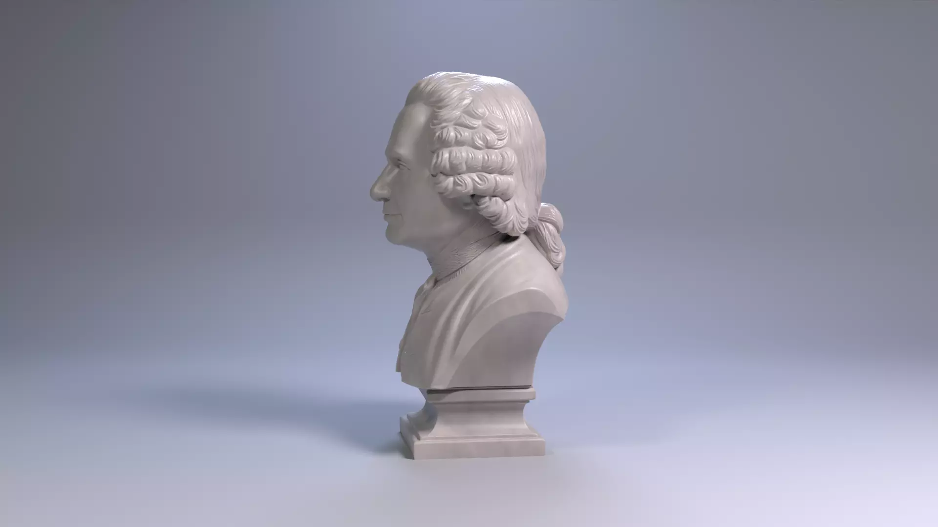 Jean Jacques Rousseau Bust 3D Printable STL File 3D print model_16