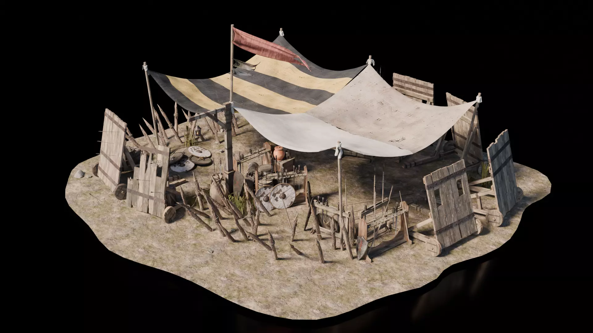 Camp 3 Medieval 3D model_0