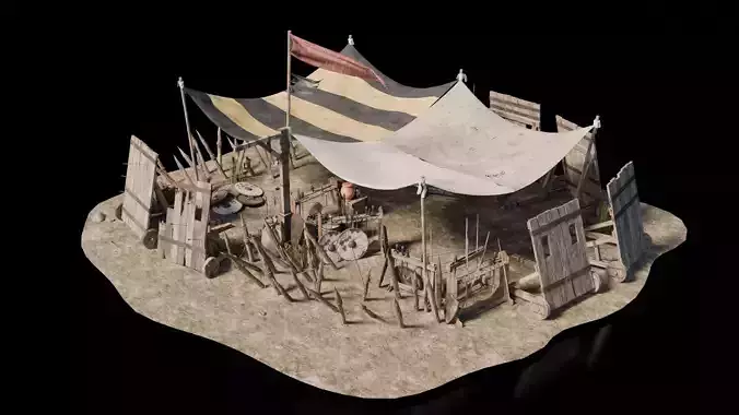 Camp 3 Medieval 3D model