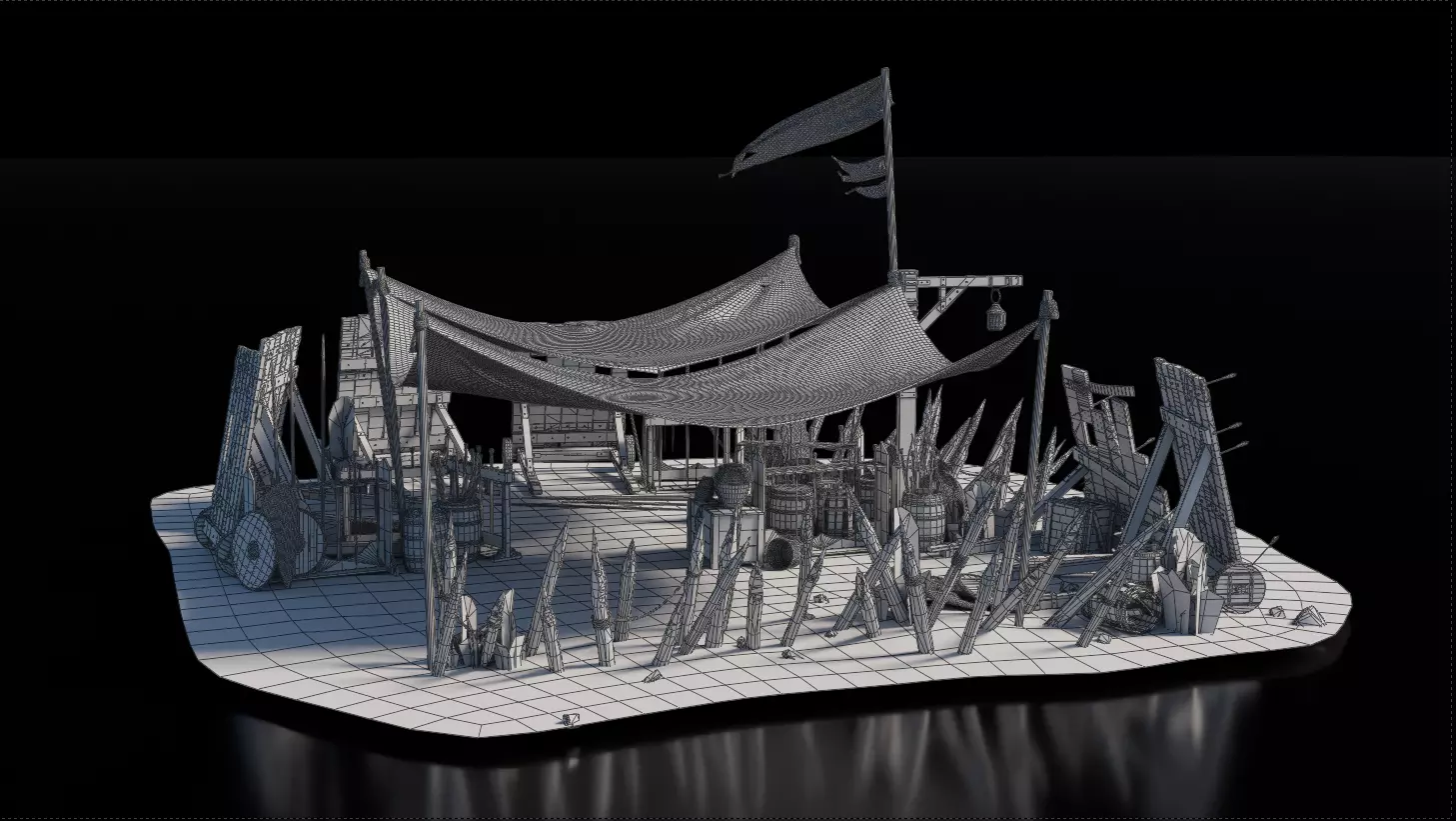 Camp 3 Medieval 3D model_3