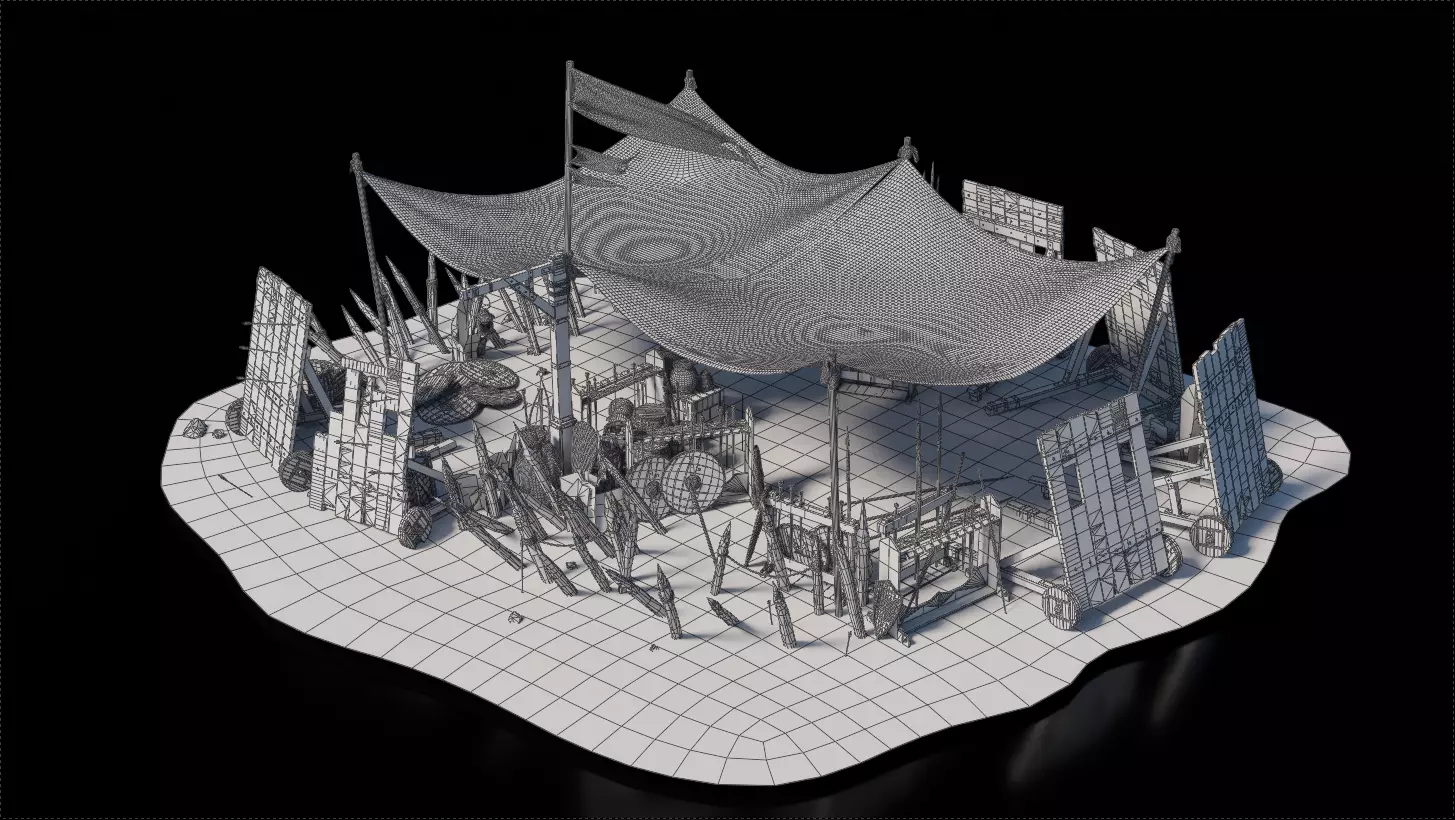 Camp 3 Medieval 3D model_2