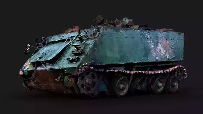 war destroyed APC M113 vehicle wreck PBR photogrammetry Low-poly 3D model