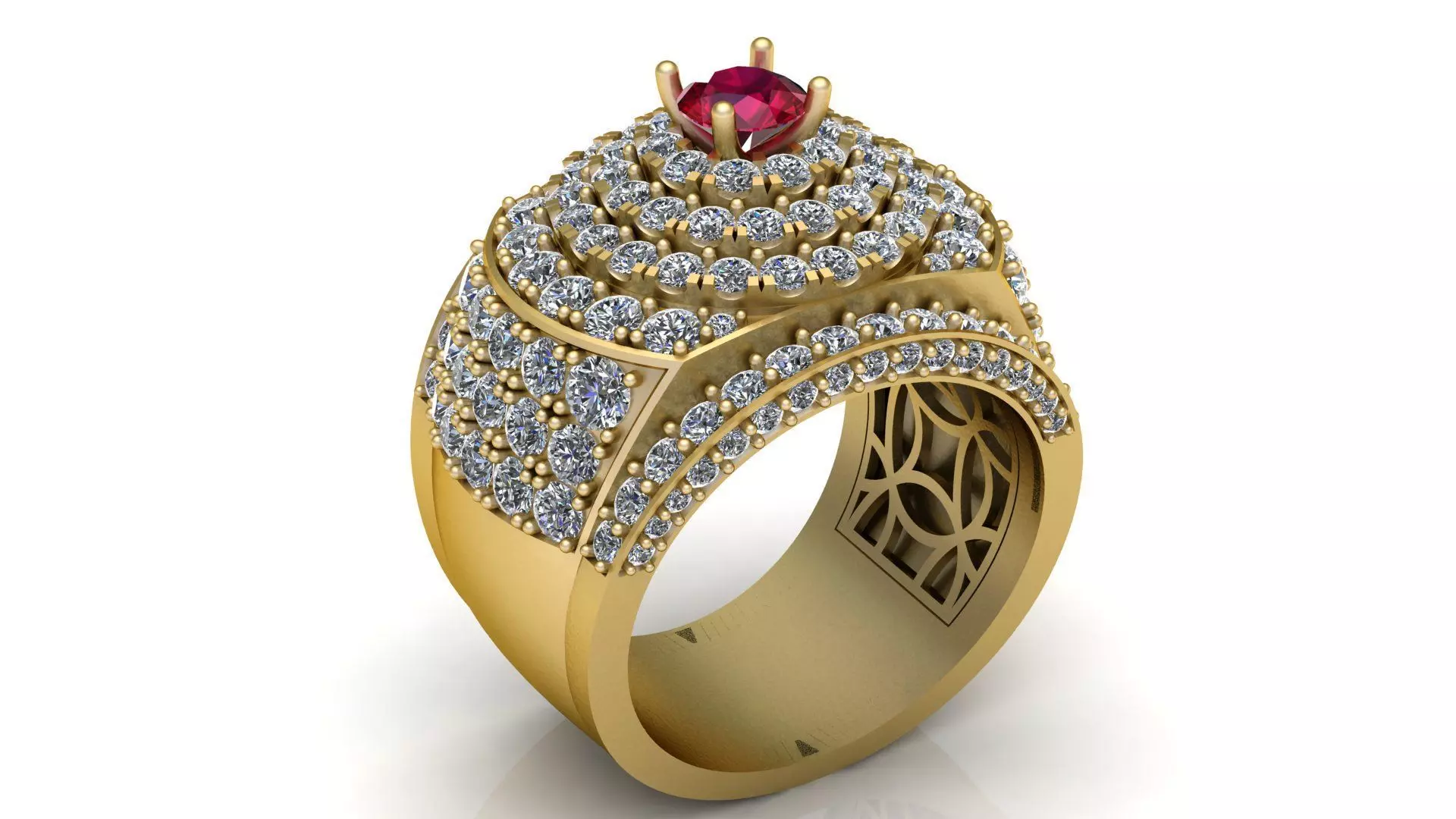 Royal Ruby Dome Ring 3D print model