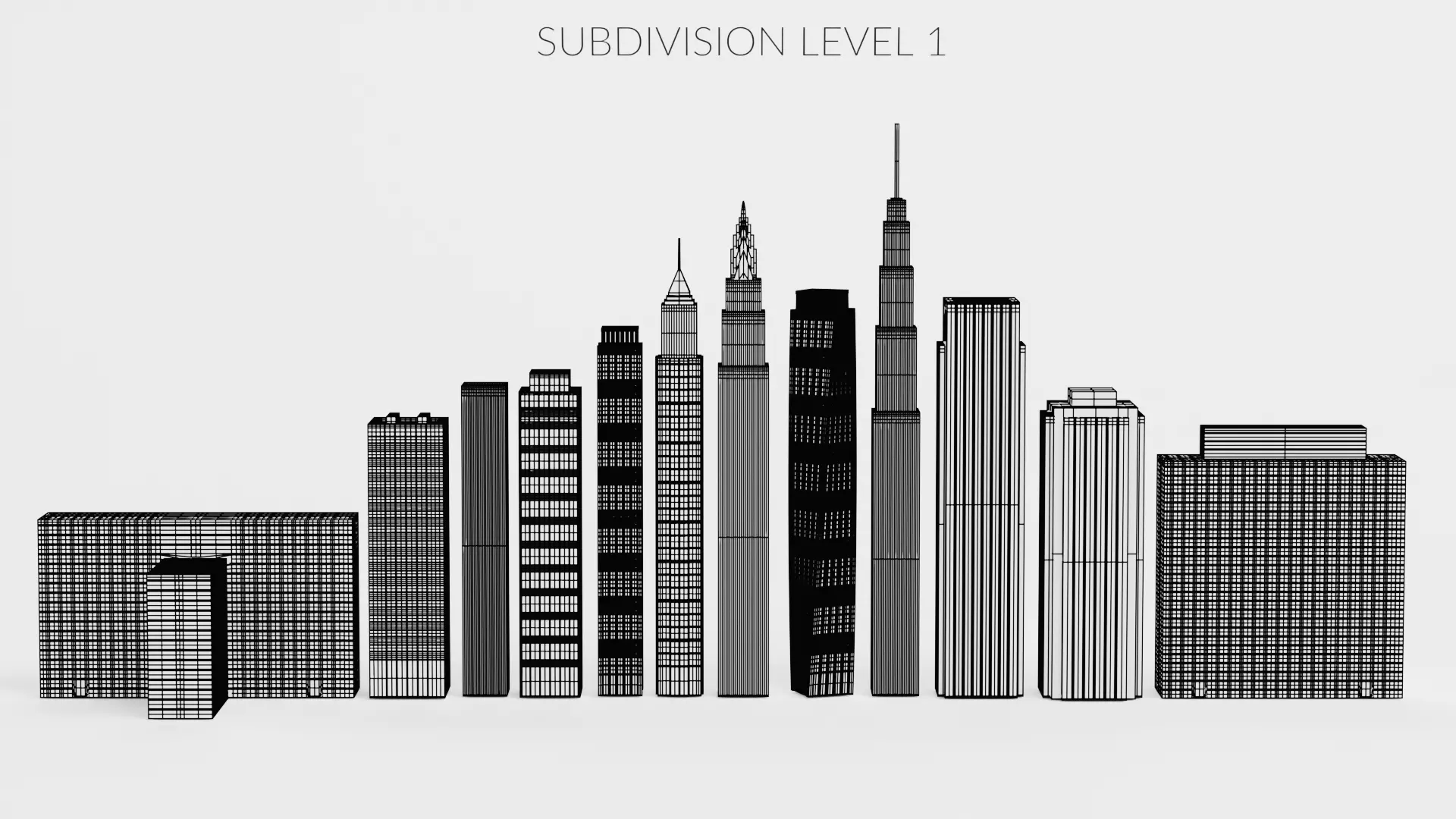 Paper Skyscraper Collection Low-poly 3D model_21