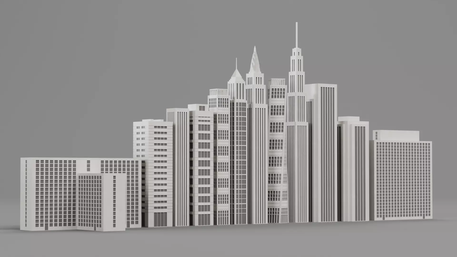 Paper Skyscraper Collection Low-poly 3D model_1