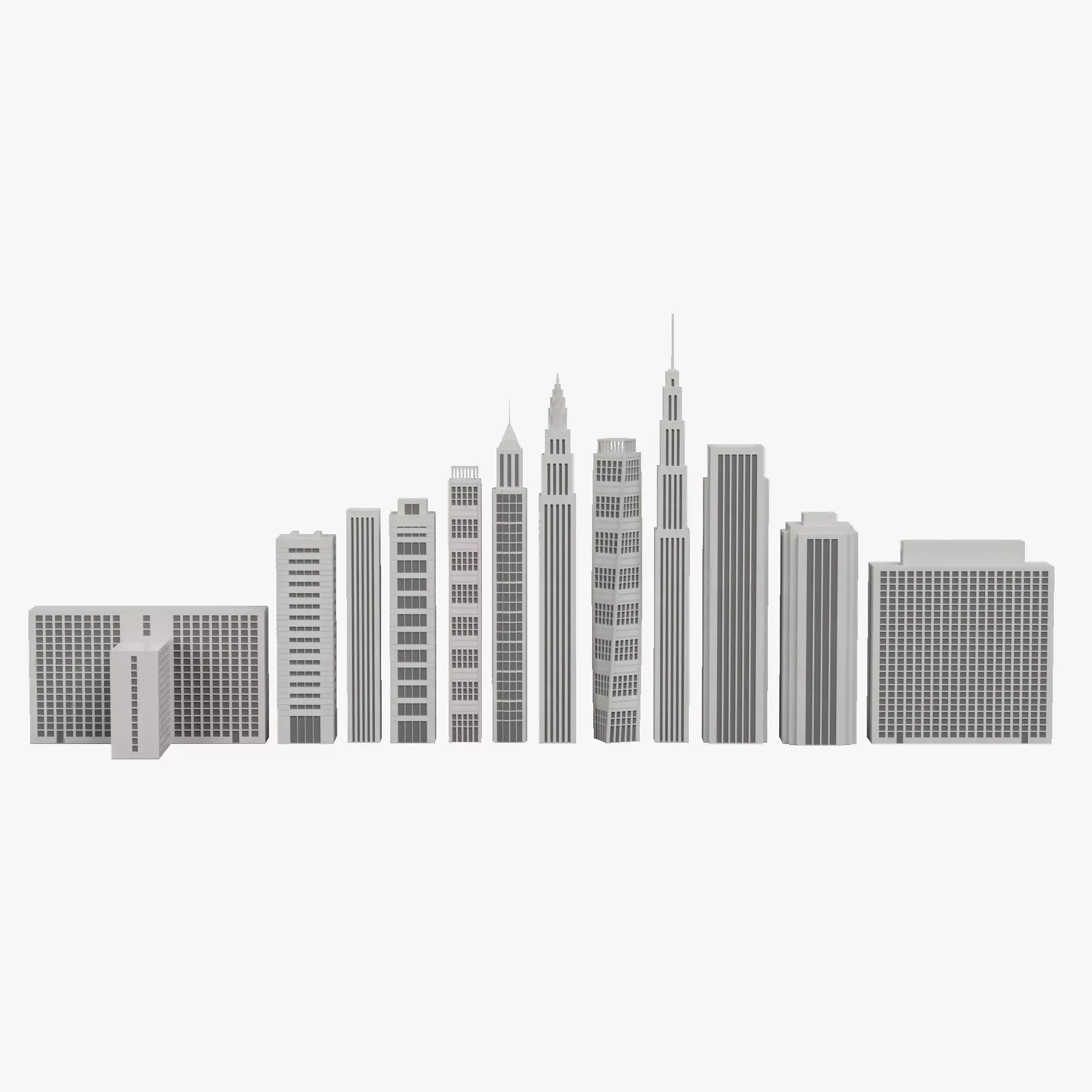 Paper Skyscraper Collection Low-poly 3D model_24
