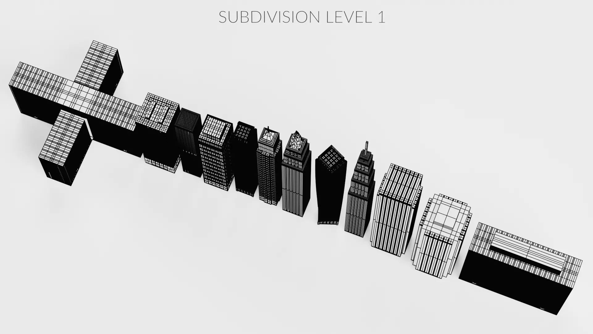 Paper Skyscraper Collection Low-poly 3D model_22
