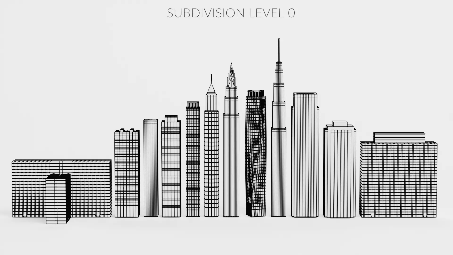 Paper Skyscraper Collection Low-poly 3D model_20