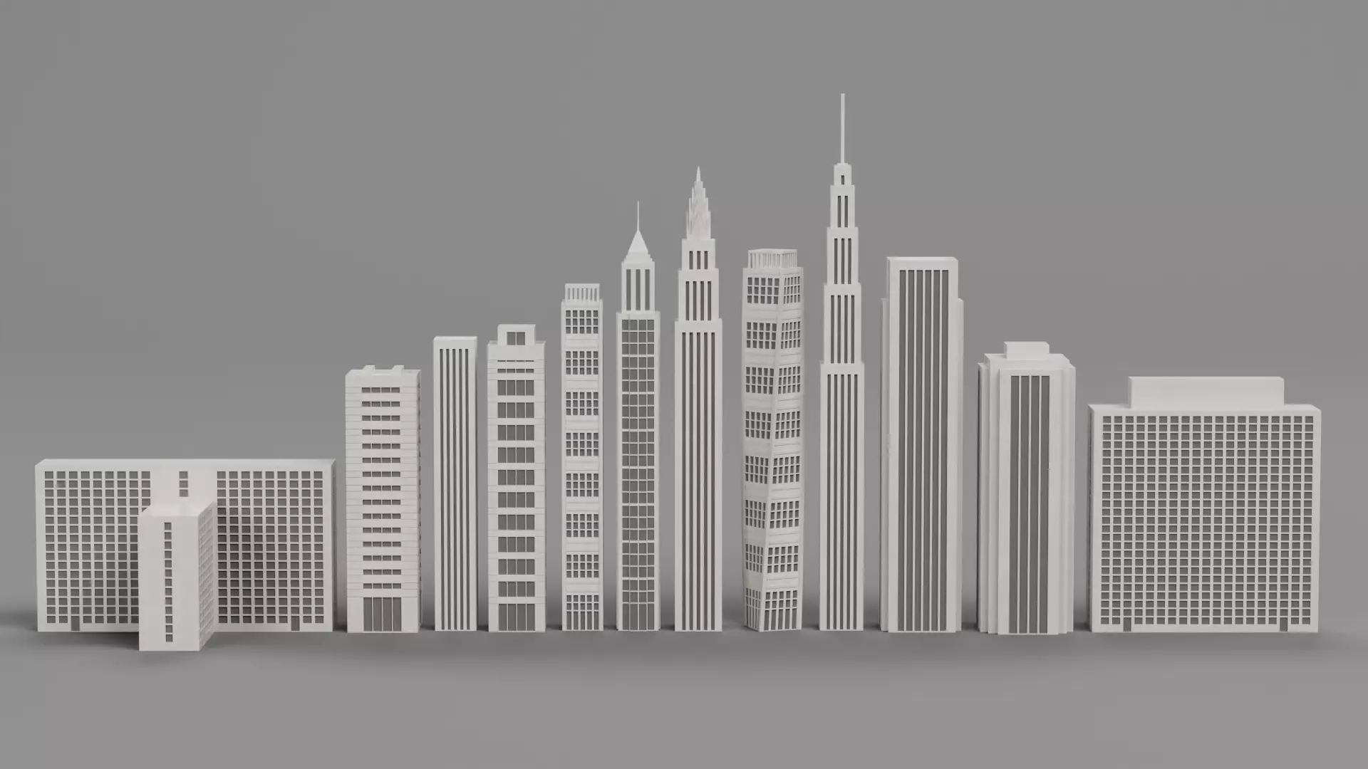 Paper Skyscraper Collection Low-poly 3D model_0