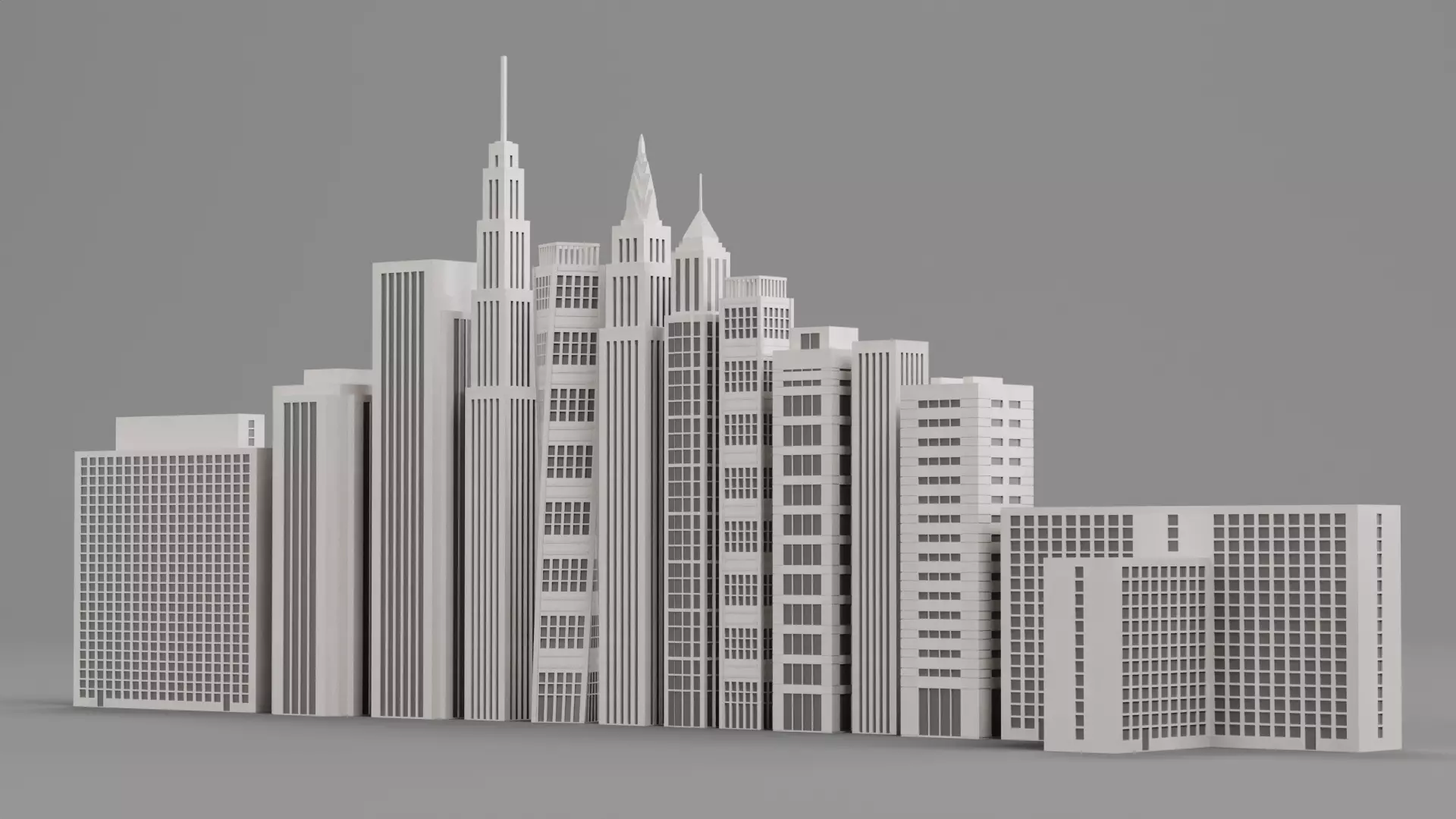Paper Skyscraper Collection Low-poly 3D model_2