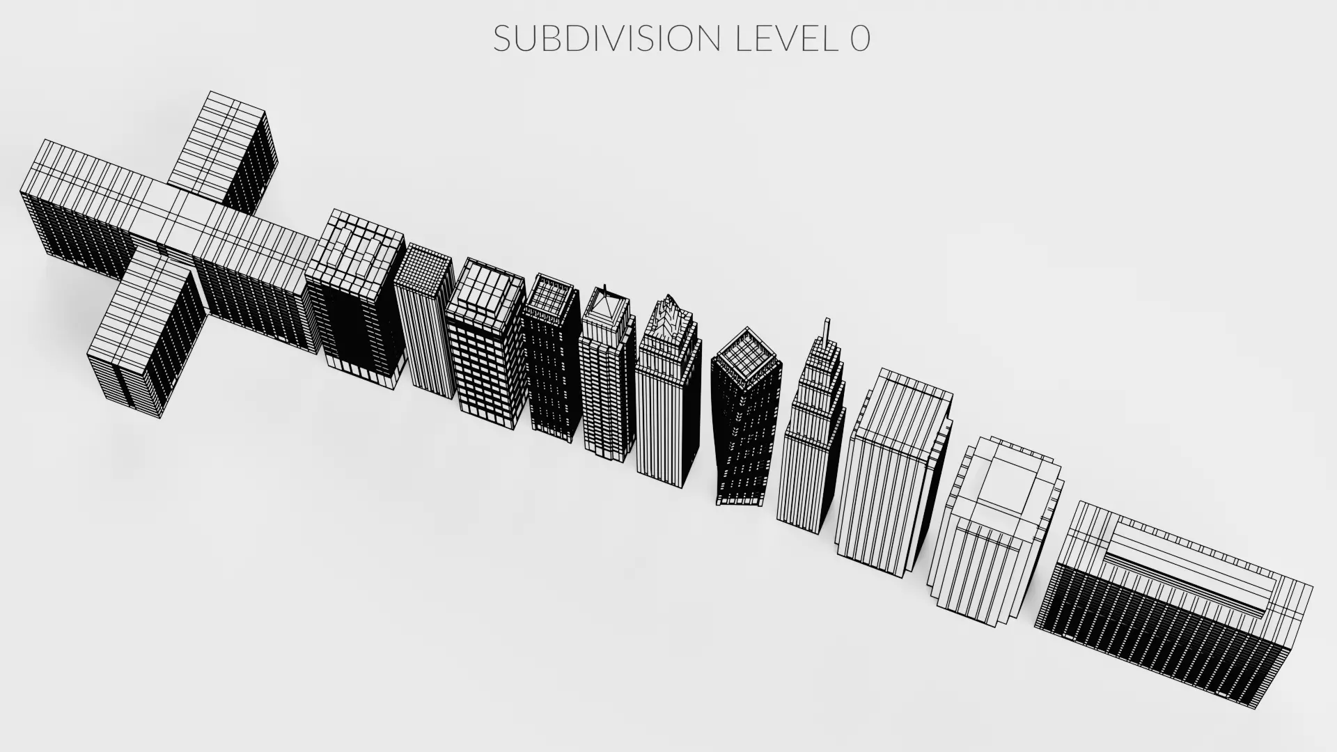Paper Skyscraper Collection Low-poly 3D model_23