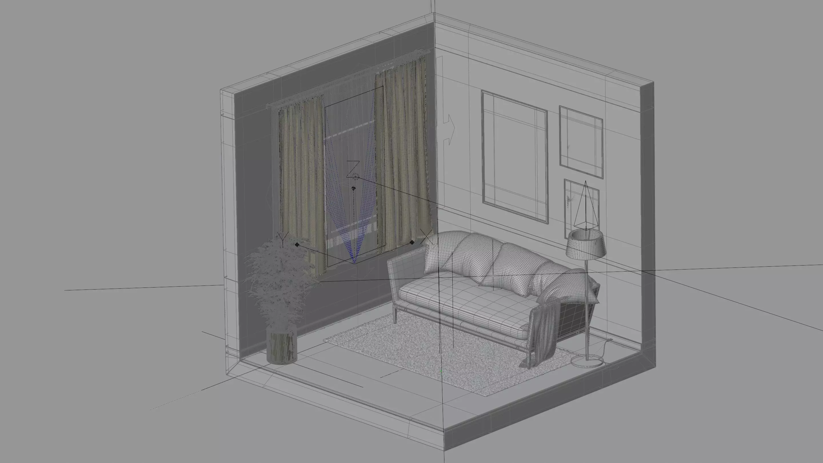 Living room 3D model_4